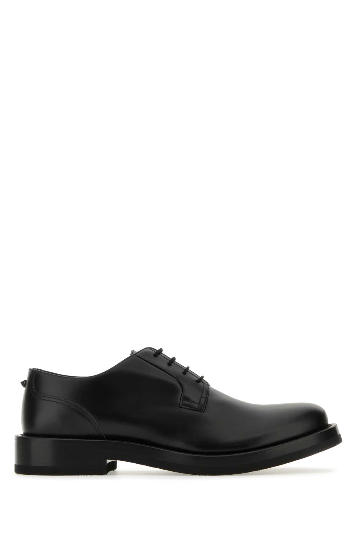 Valentino Garavani Men Black Leather Lace-Up Shoes VALENTINO GARAVANI
