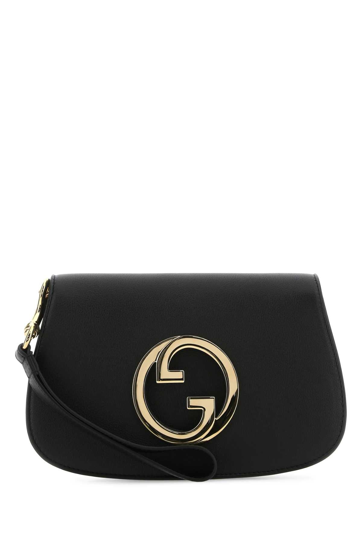 Gucci Men Black Leather Gucci Blondie Clutch GUCCI