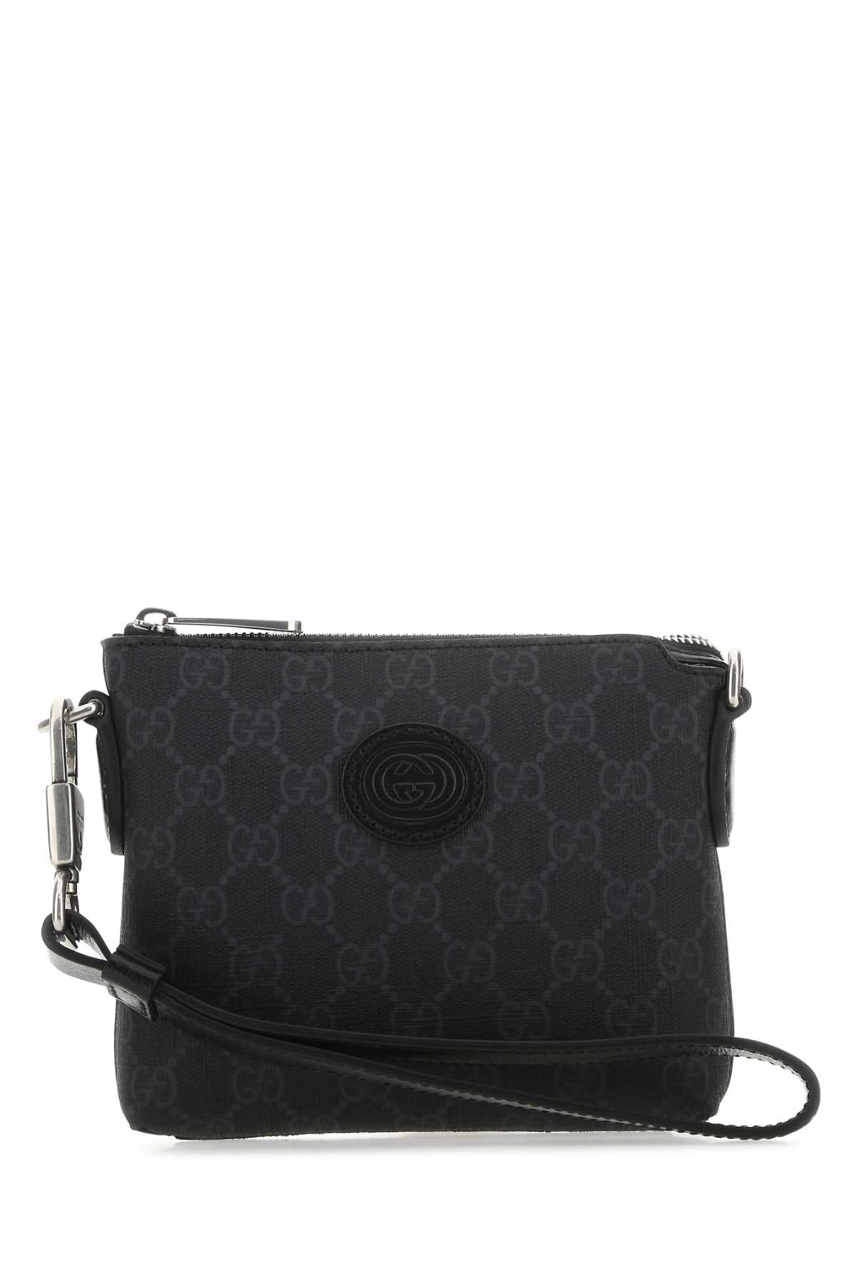 Gucci Men Black Gg Supreme Fabric Clutch GUCCI