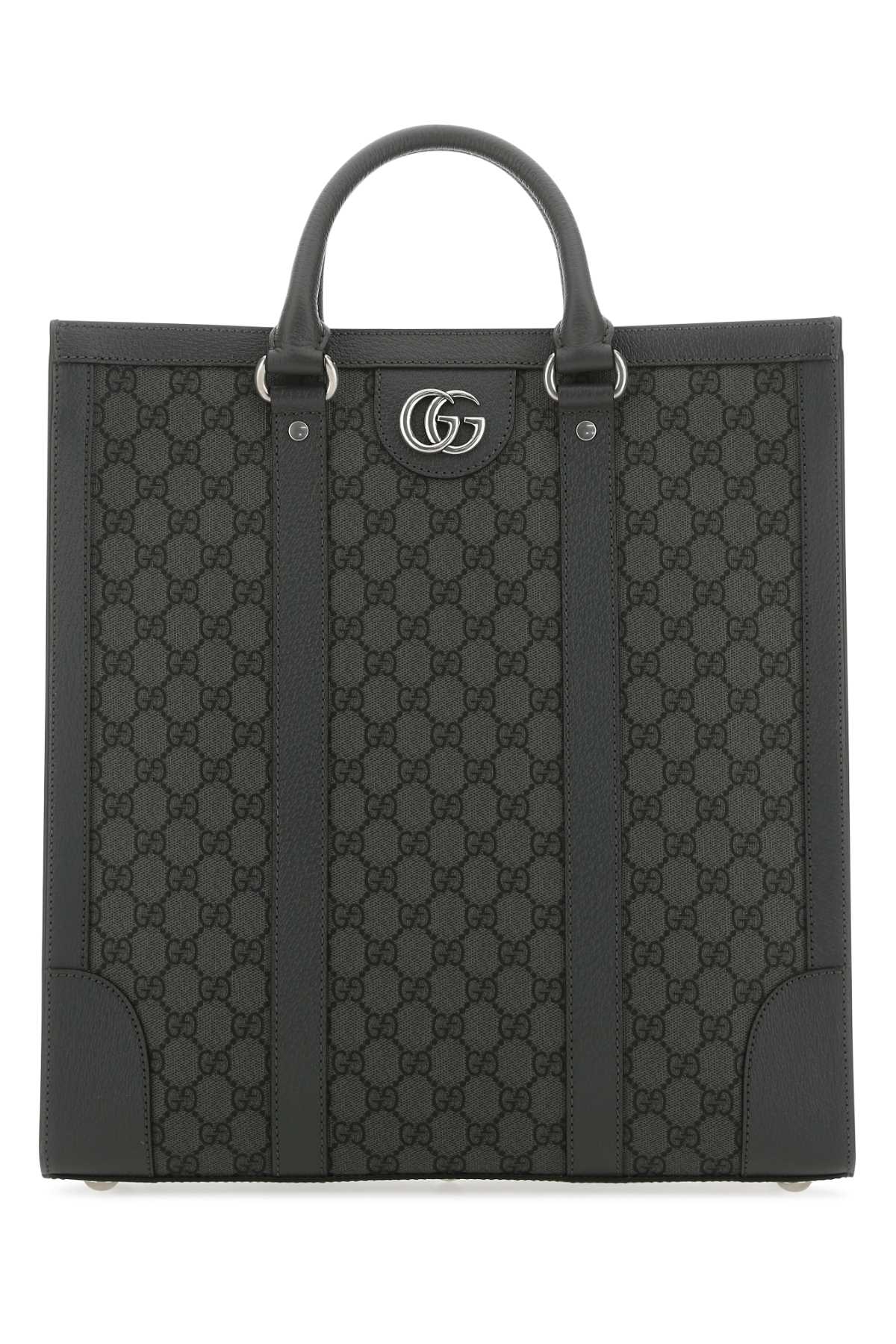 Gucci Men Gg Supreme Fabric And Leather Ophidia Shopping Bag GUCCI