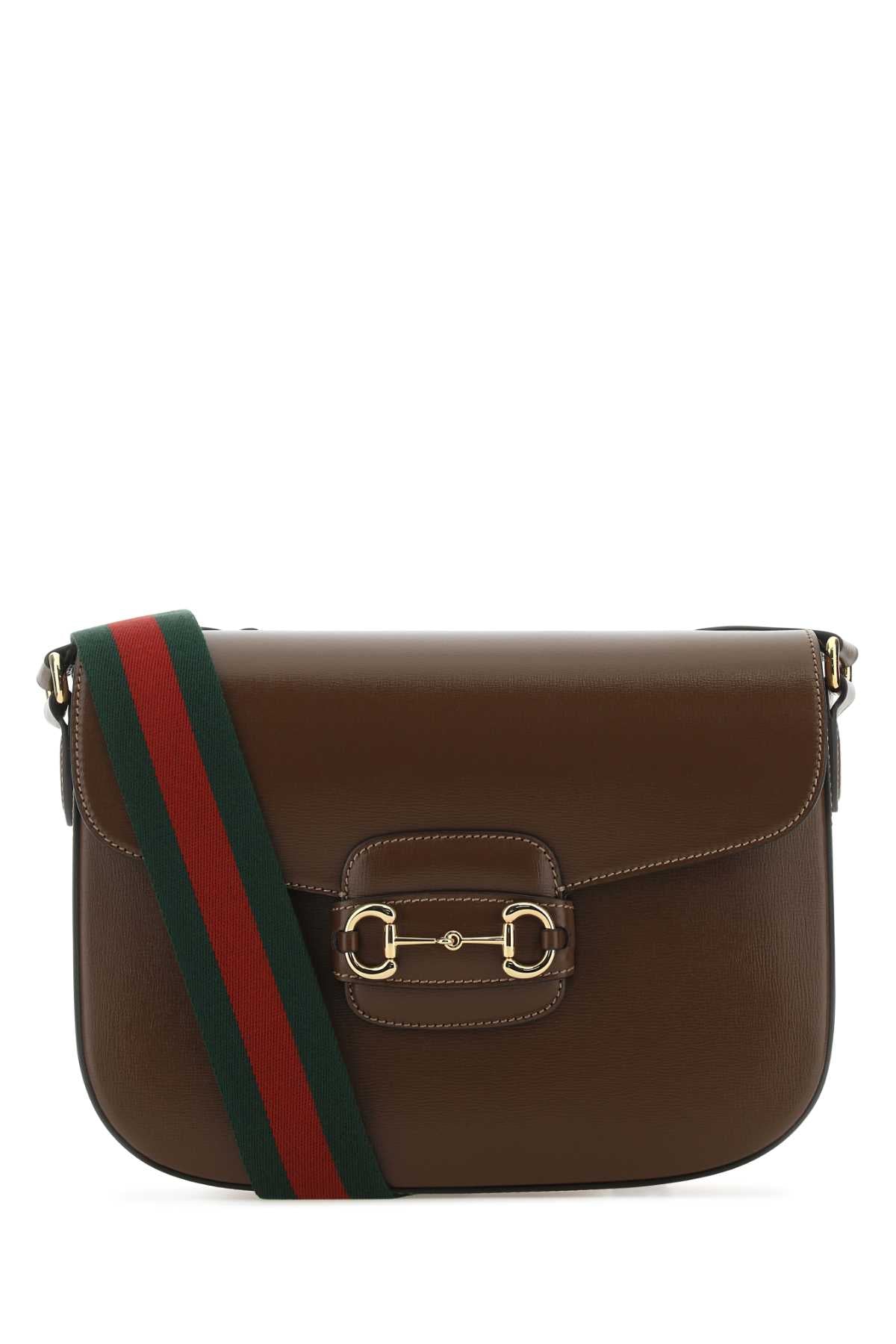 Gucci Men Brown Leather 1955 Horsebit Shoulder Bag GUCCI