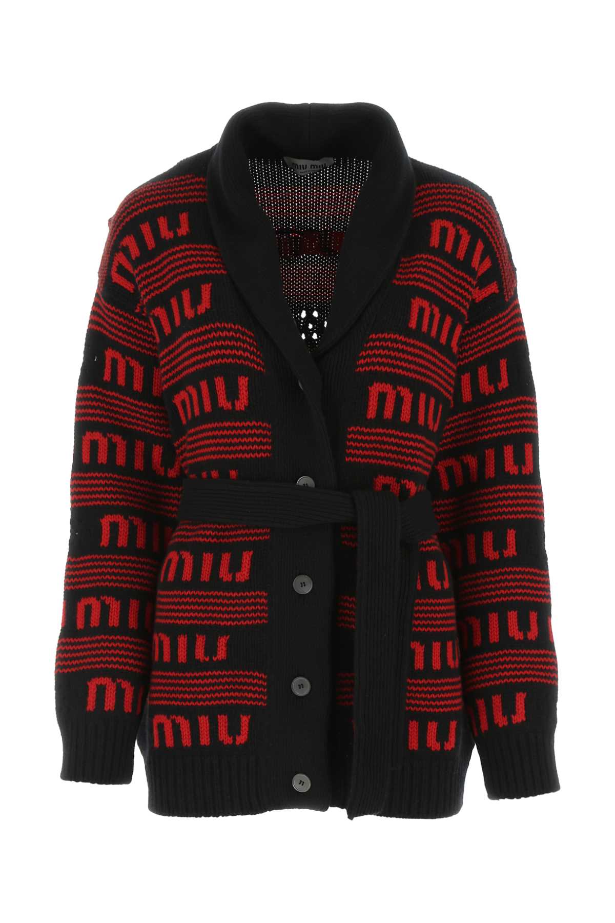 Miu Miu Women Embroidered Cashmere Oversize Cardigan MIU MIU