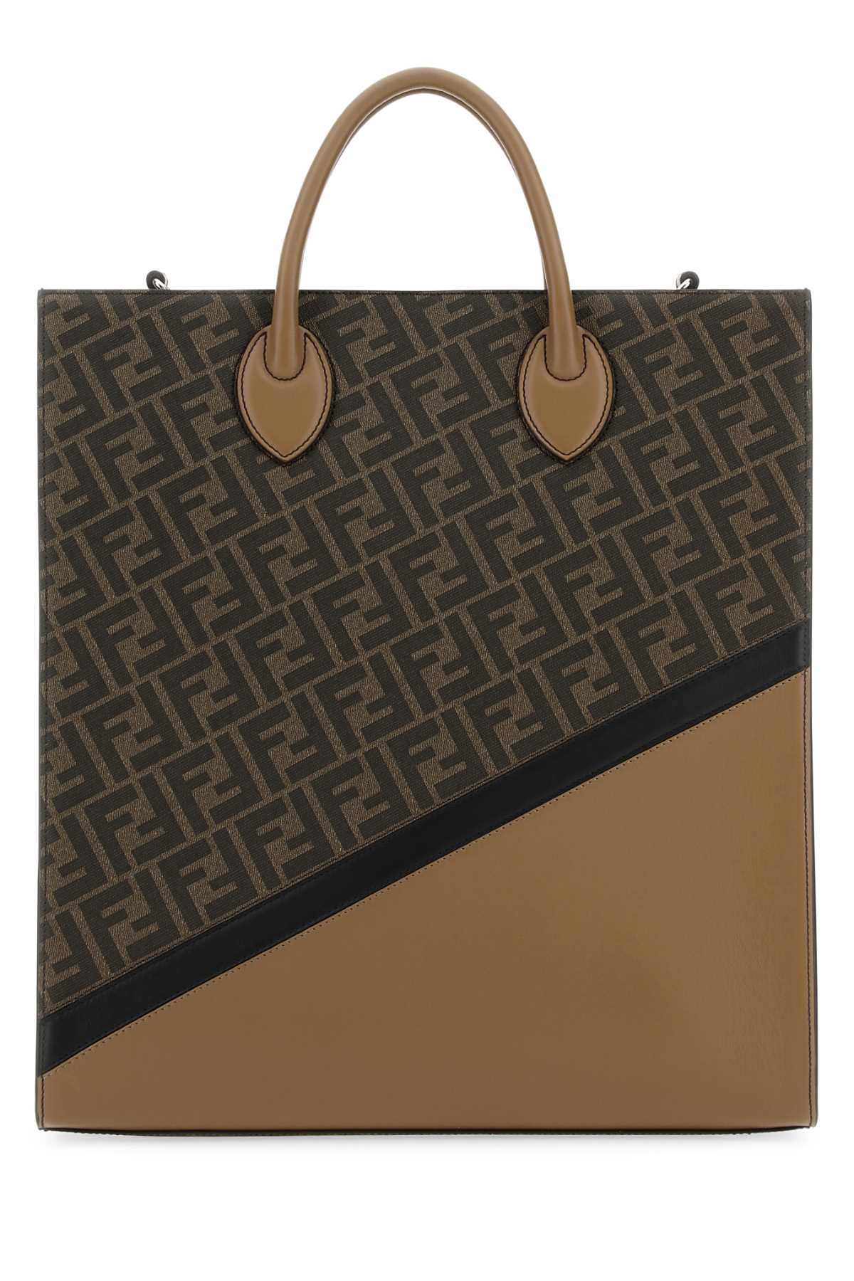 Fendi Men Multicolor Leather And Canvas Shopping Bag FENDI
