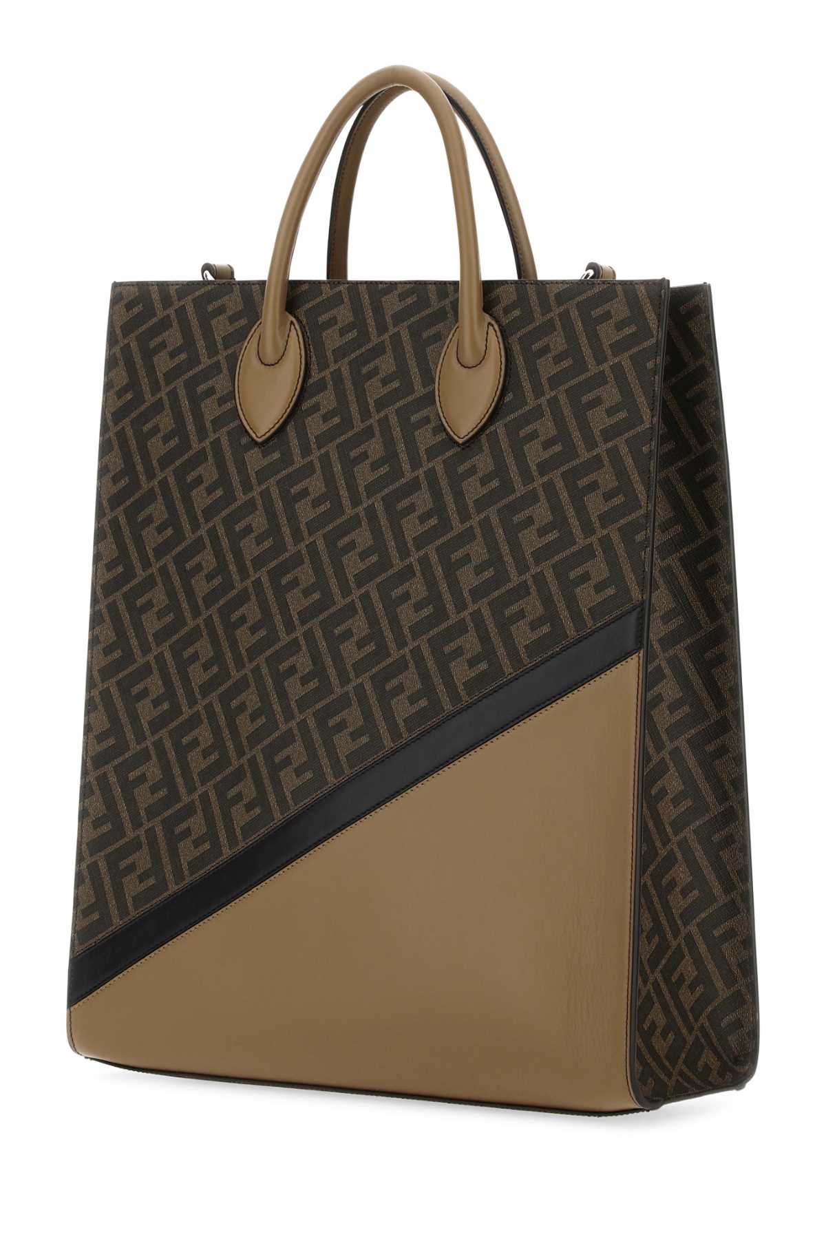 Fendi Men Multicolor Leather And Canvas Shopping Bag FENDI