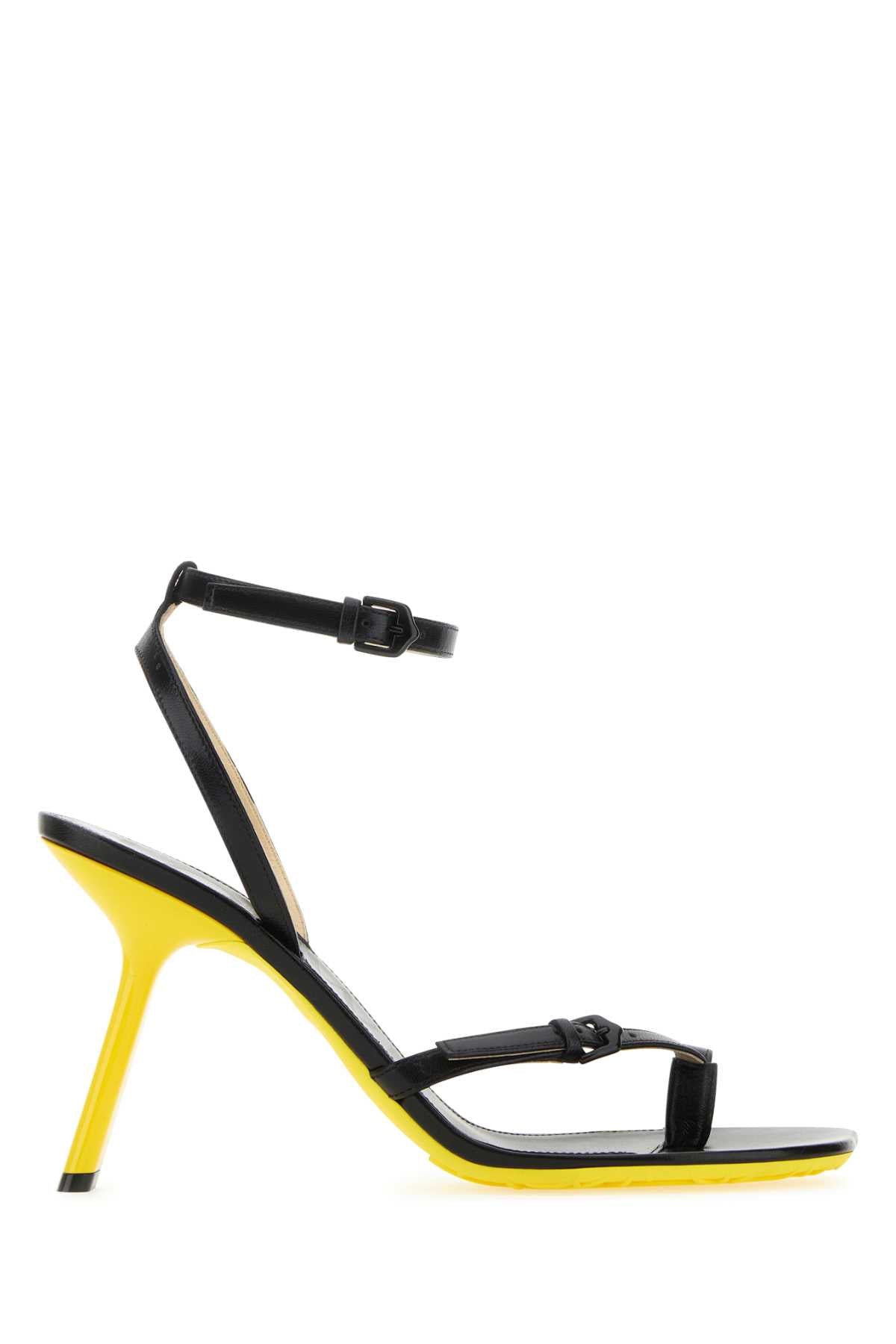 Loewe Women Black Leather Petal Sandals LOEWE