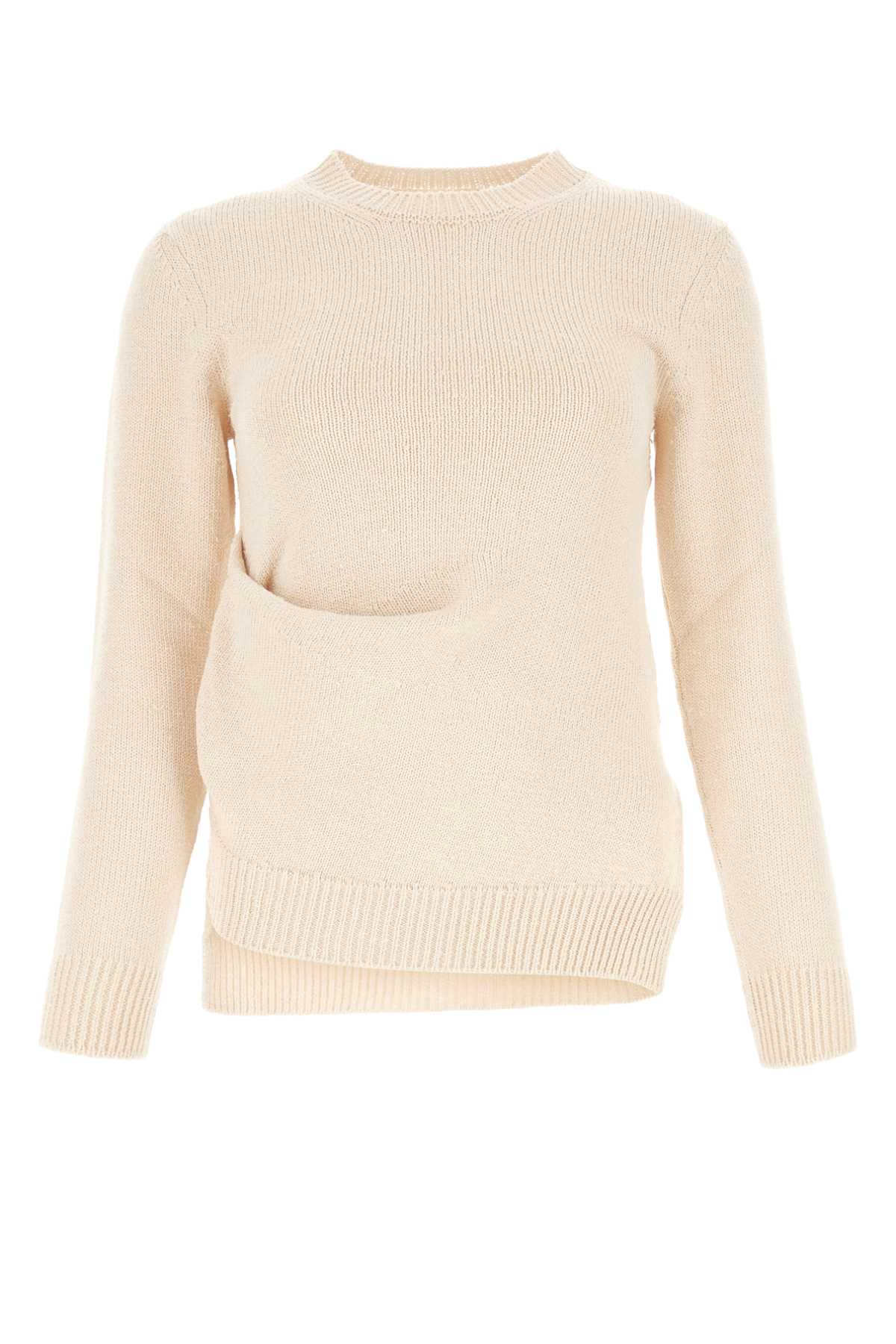 Jil Sander Women Ivory Cotton Blend Sweater JIL SANDER