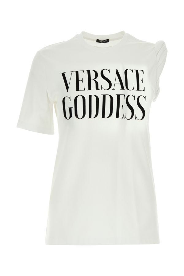 Versace Woman White Cotton T-Shirt