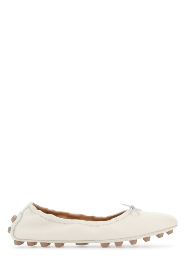Tod's Woman Ivory Leather Bubble Ballerinas