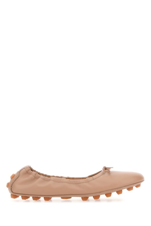 Tod's Woman Skin Pink Leather Bubble Ballerinas