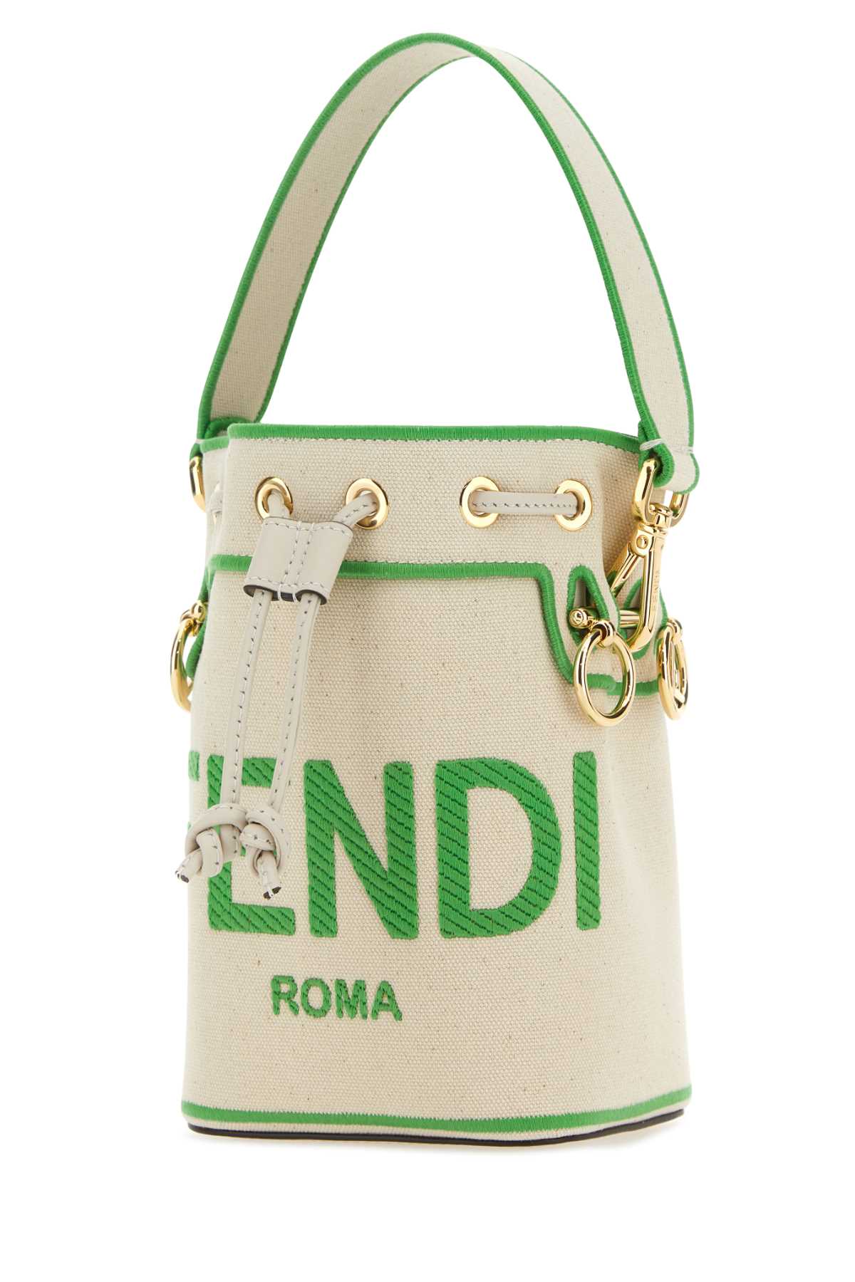 Fendi Women Sand Canvas Mini Mon Tresor Bucket Bag FENDI