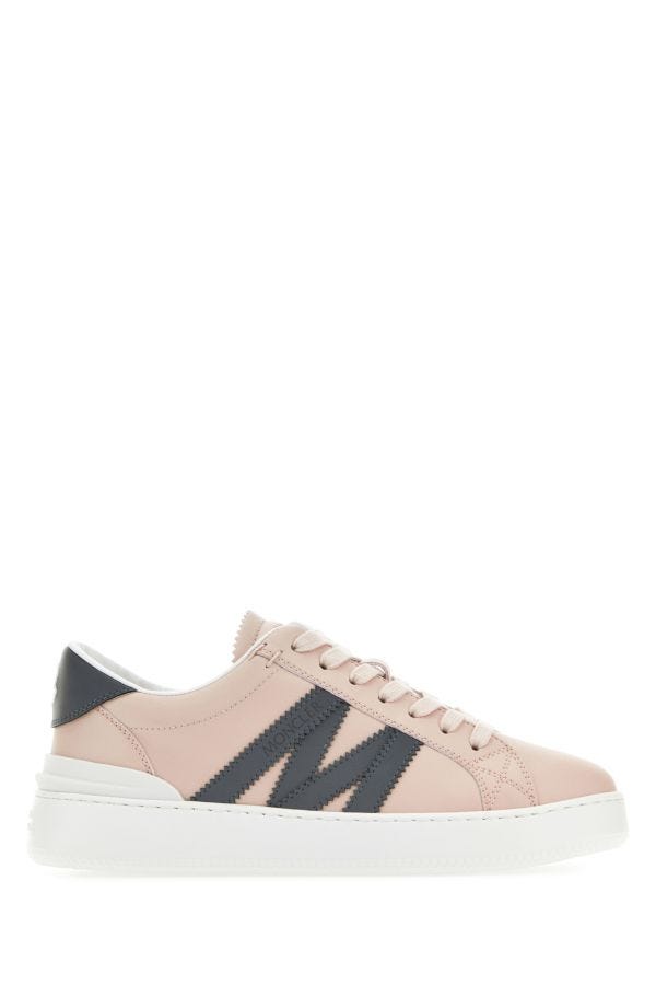 Moncler Woman Pastel Pink Leather Monaco M Sneakers