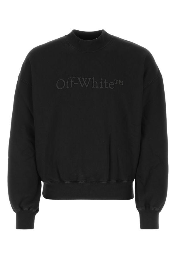 Off White Man Black Cotton Sweatshirt