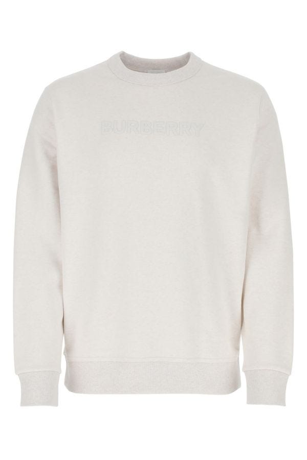 Burberry Man Melange Chalk Stretch Cotton Sweatshirt