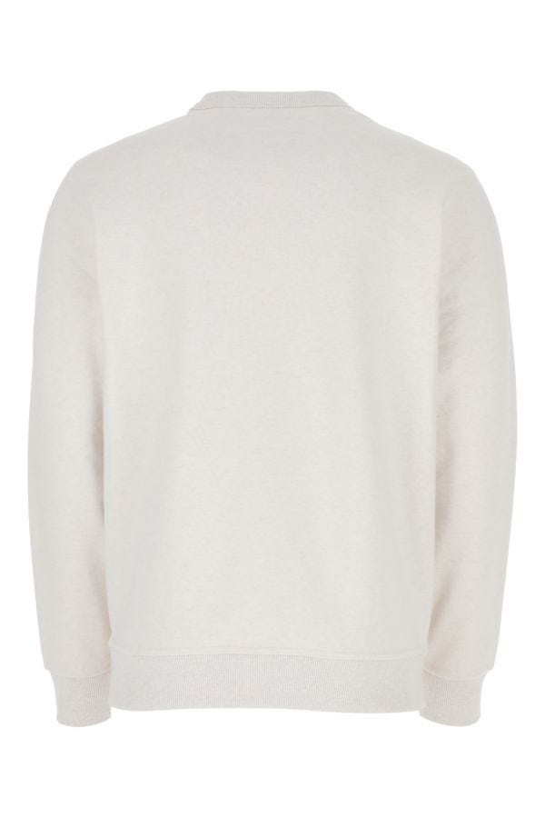 Burberry Man Melange Chalk Stretch Cotton Sweatshirt