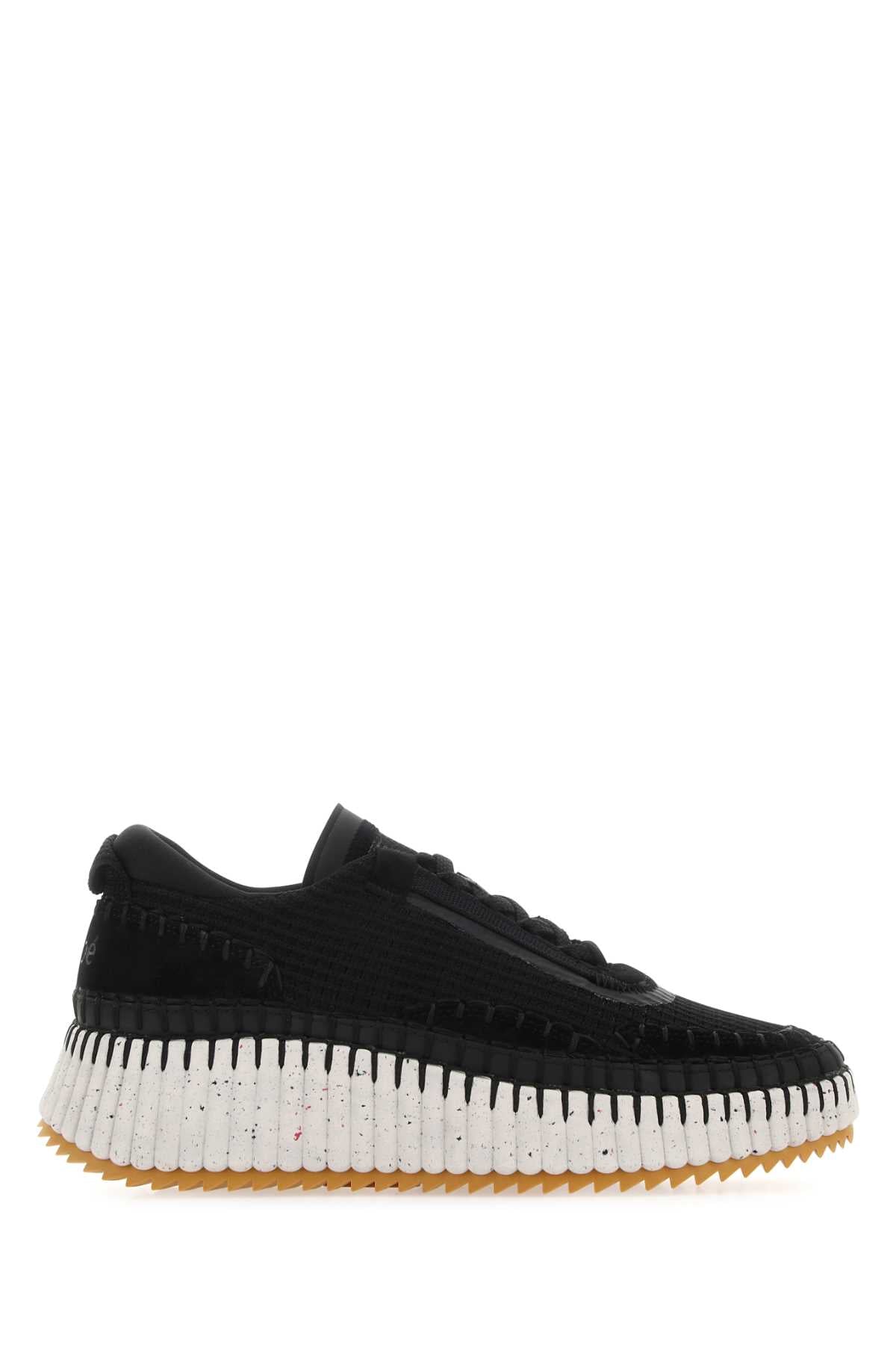 Chloe Women Black Fabric Nama Sneakers CHLOE