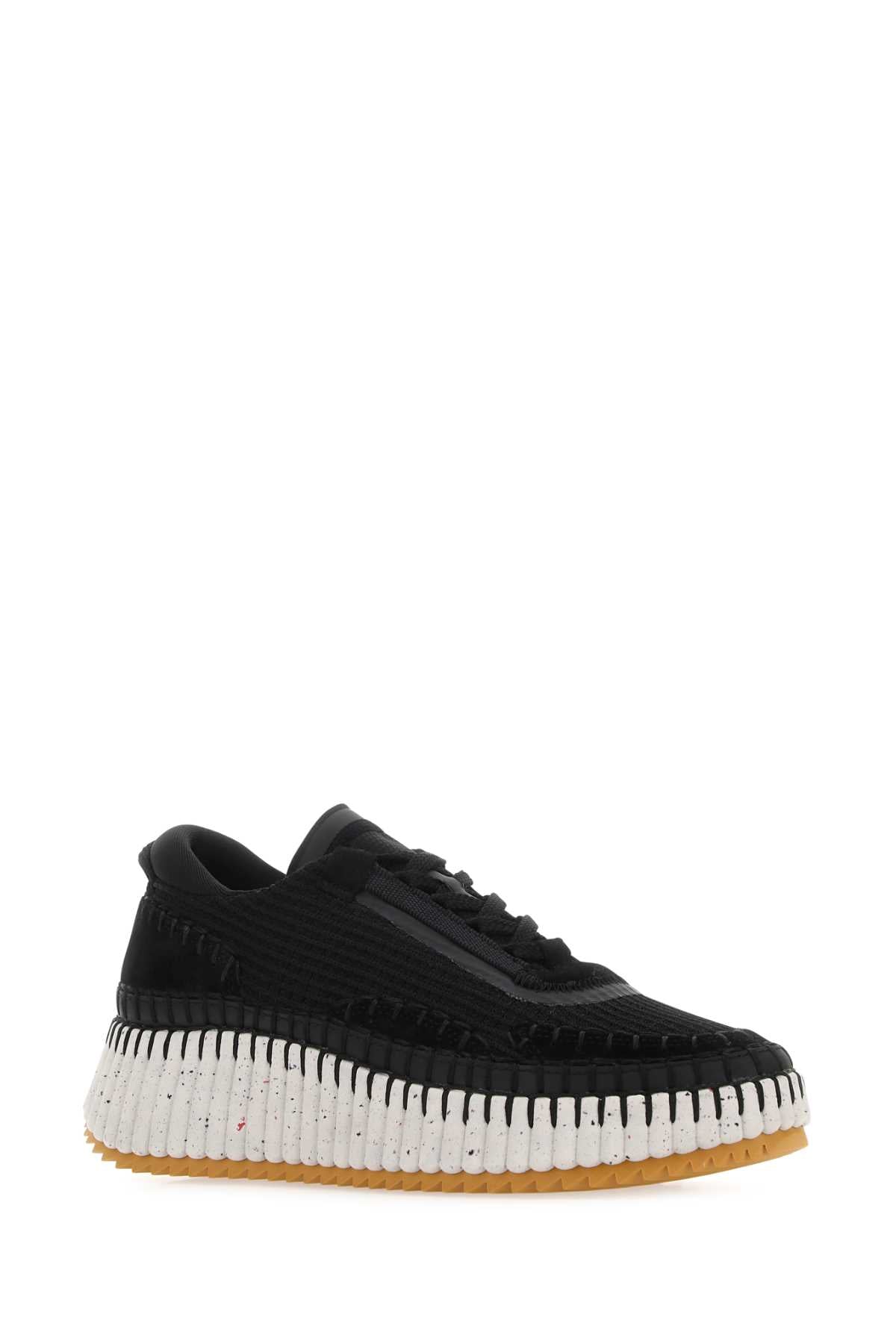 Chloe Women Black Fabric Nama Sneakers CHLOE