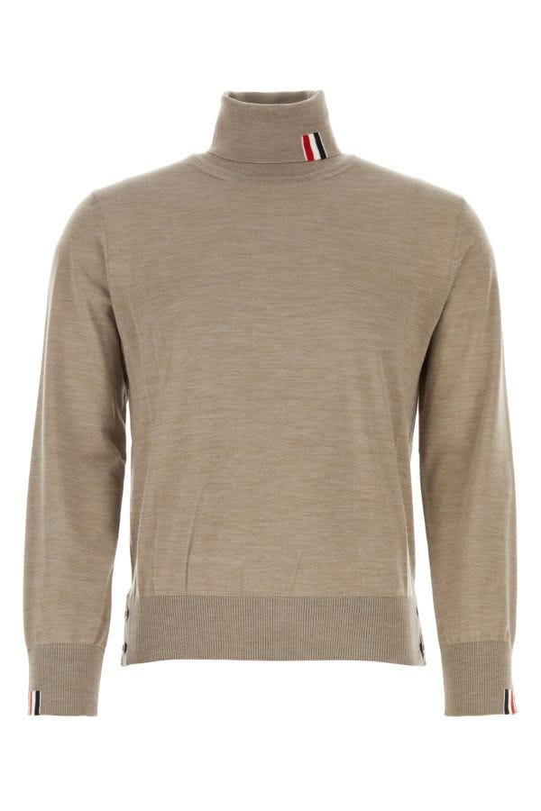 Thom Browne Man Dove Grey Wool Blend Sweater