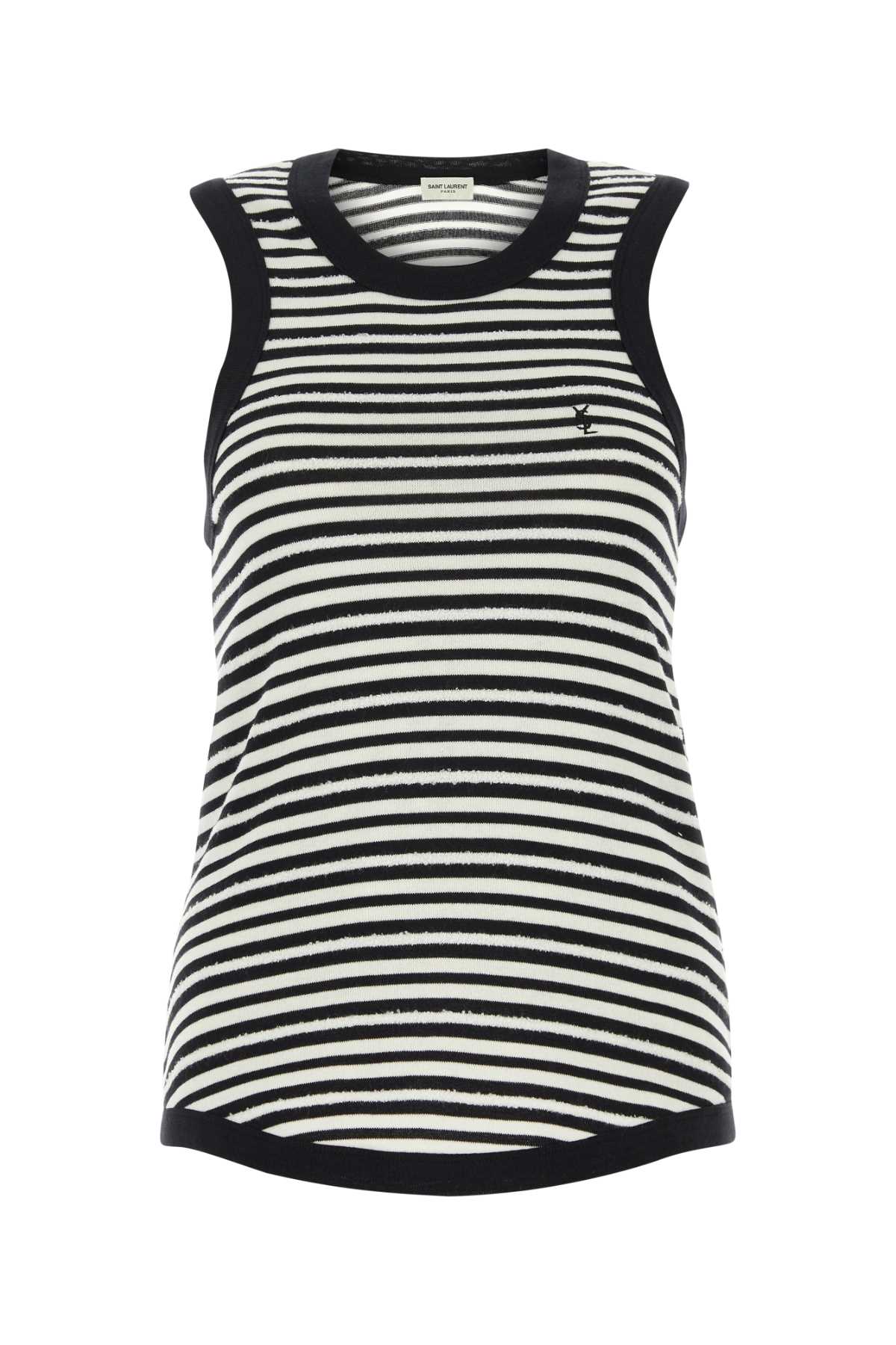 Saint Laurent Women Embroidered Cotton Blend Tank Top SAINT LAURENT