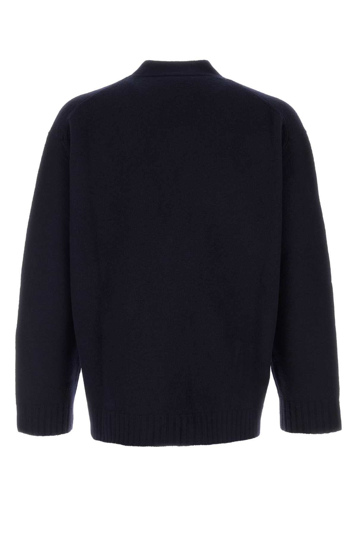 Jil Sander Men Dark Blue Wool Cardigan JIL SANDER