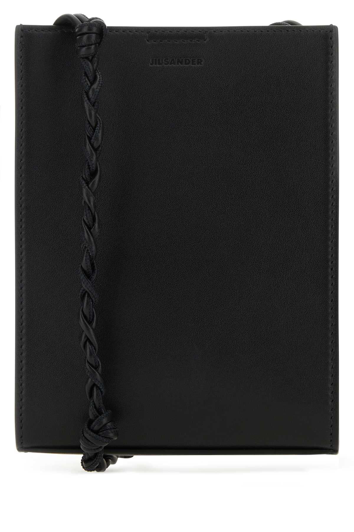 Jil Sander Men Black Leather Small Tangle Crossbody Bag JIL SANDER
