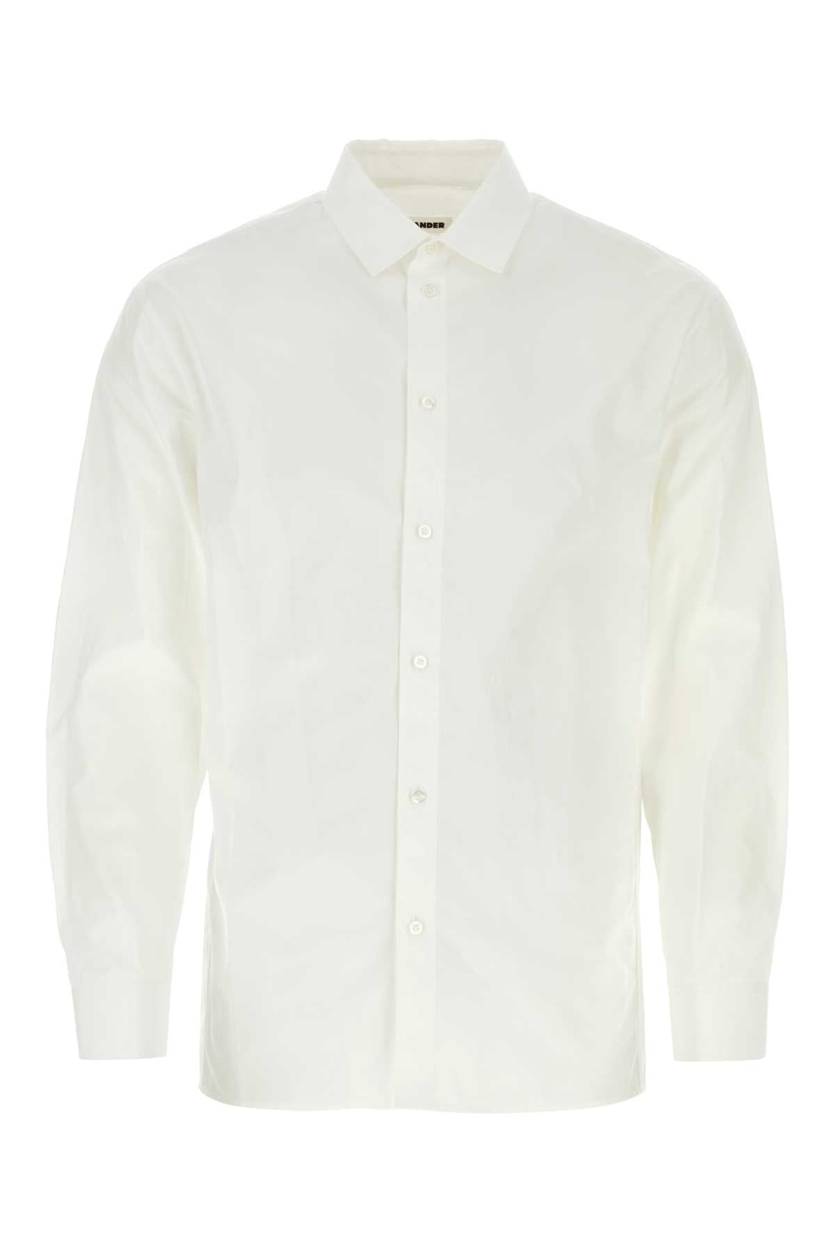 Jil Sander Men White Poplin Shirt JIL SANDER