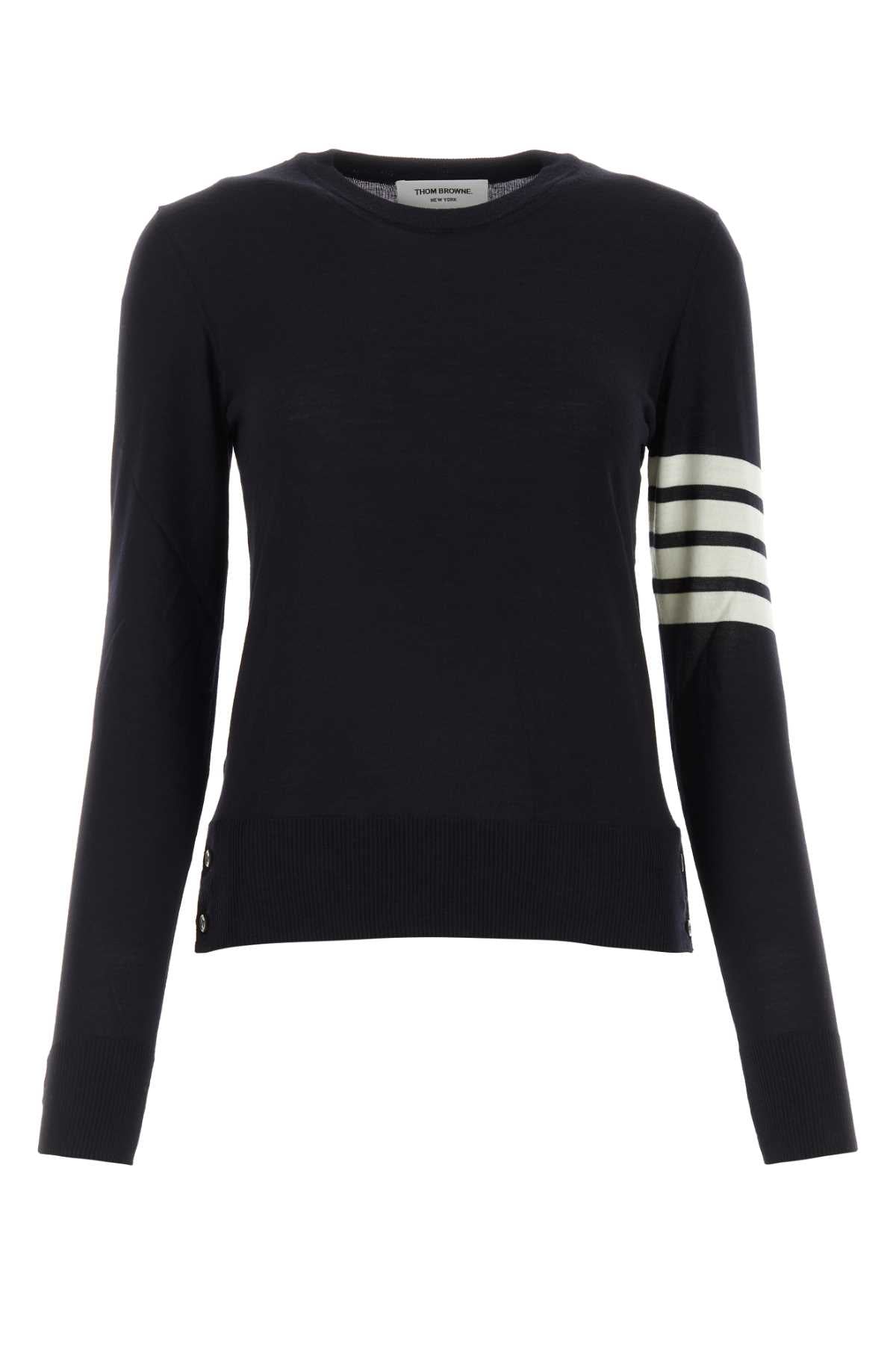 Thom Browne Women Midnight Blue Wool Sweater THOM BROWNE