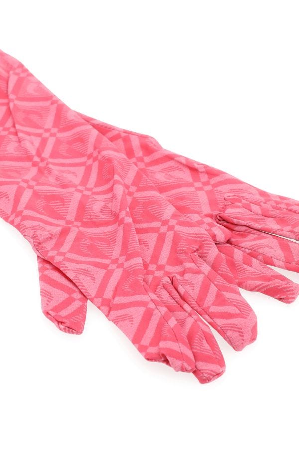 Marine Serre Woman Printed Stretch Nylon Gloves