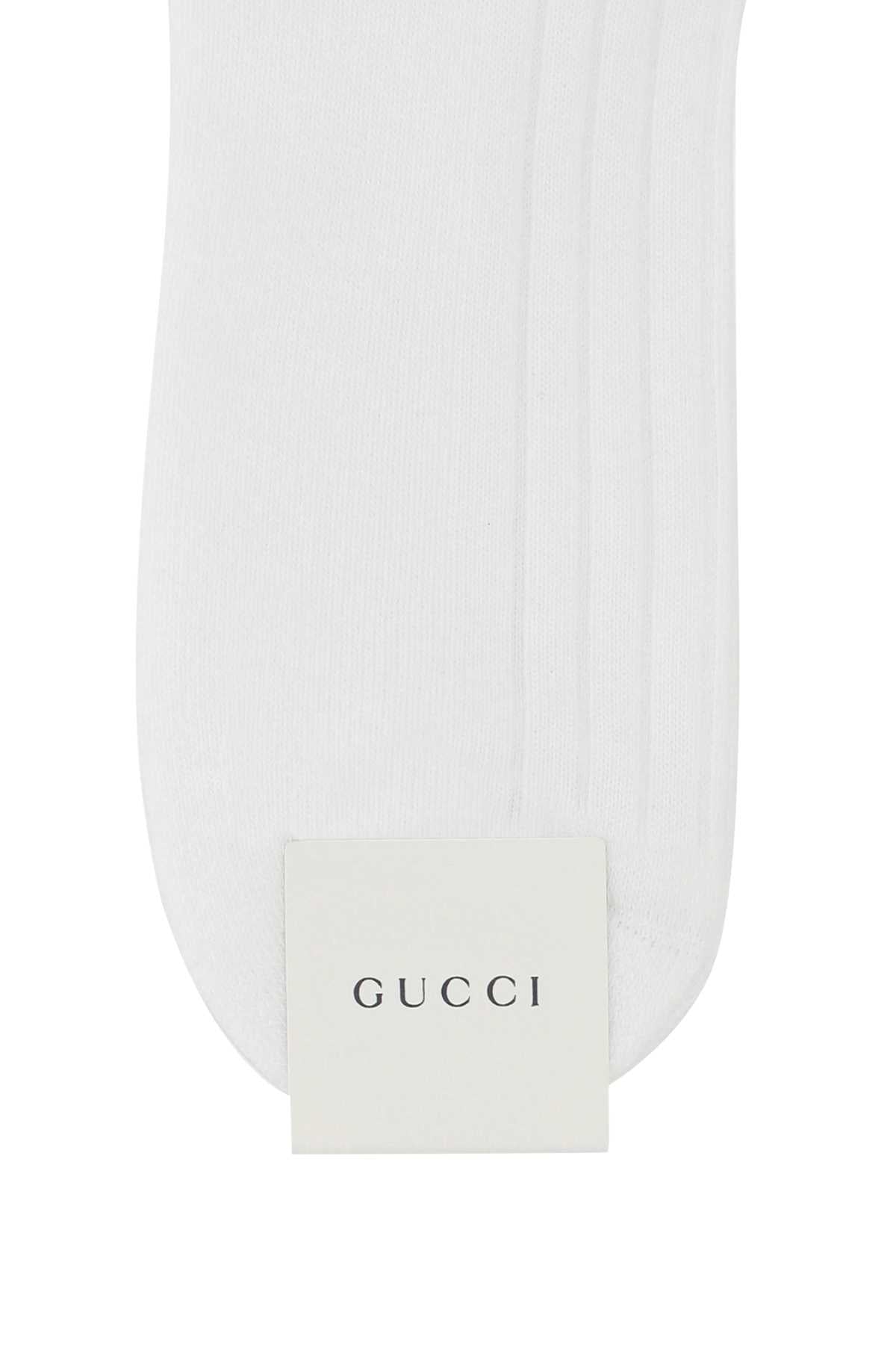 Gucci Women White Stretch Cotton Blend Socks GUCCI