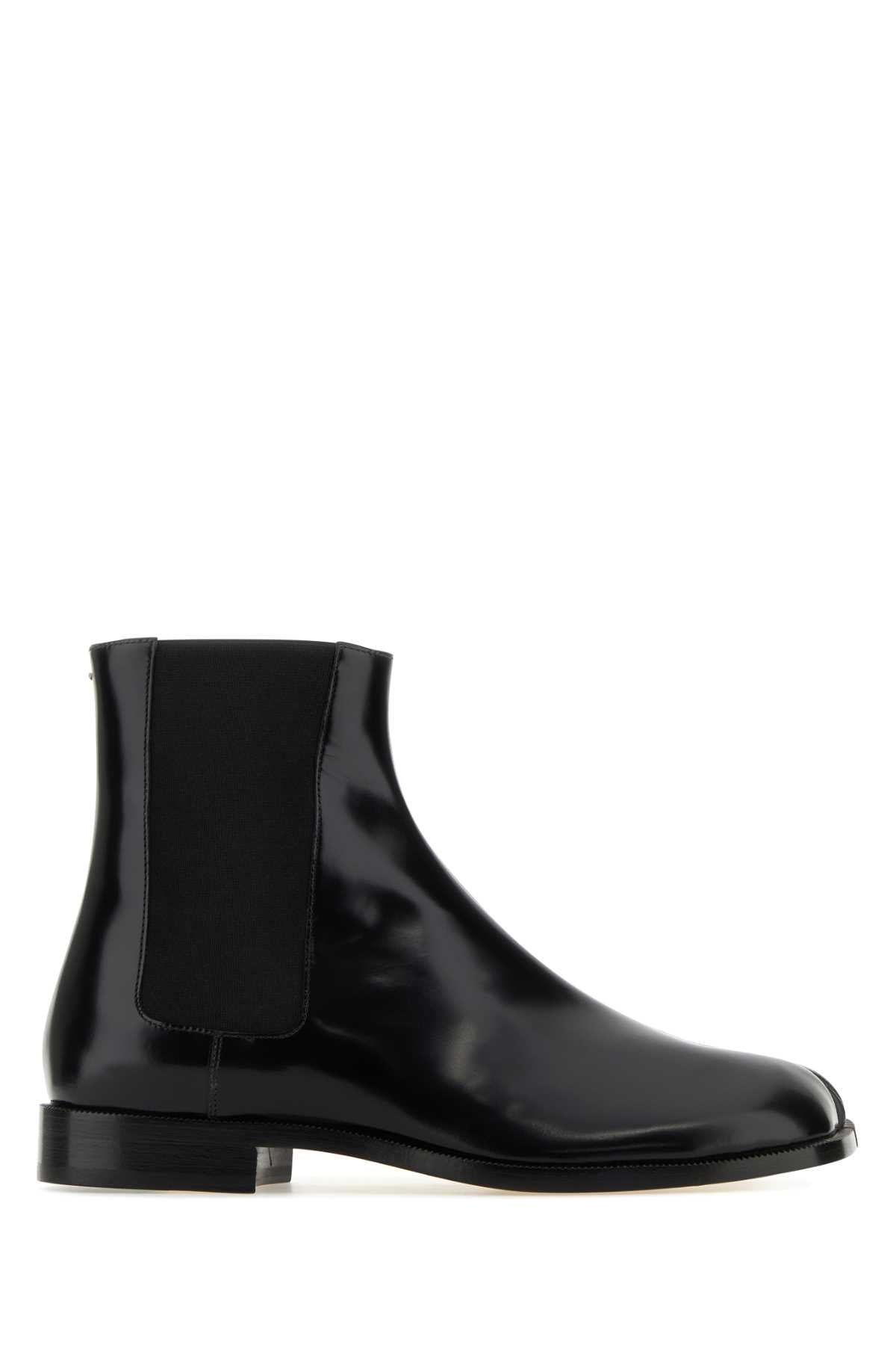 Maison Margiela Men Black Leather Tabi Ankle Boots MAISON MARGIELA