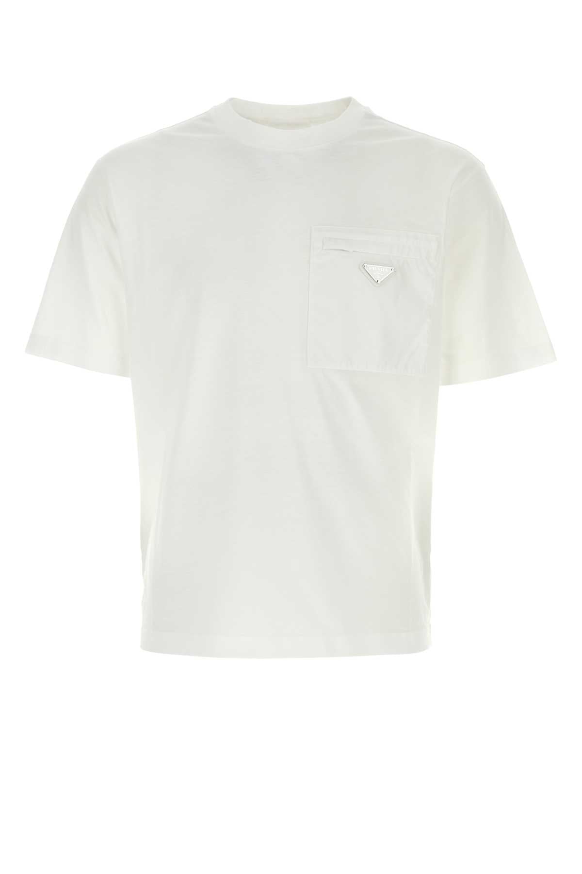 Prada Men White Cotton T-Shirt PRADA