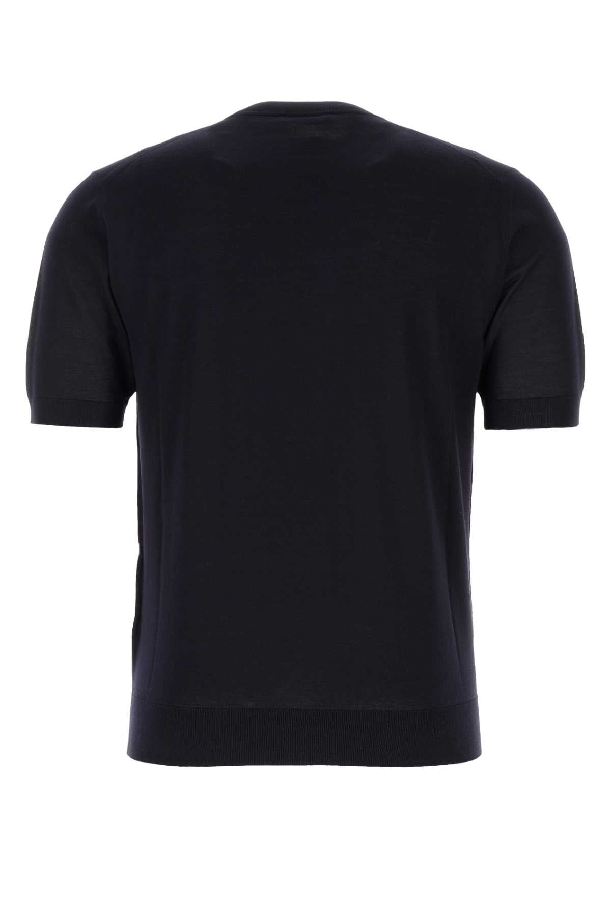 Prada Men Midnight Blue Wool T-Shirt PRADA
