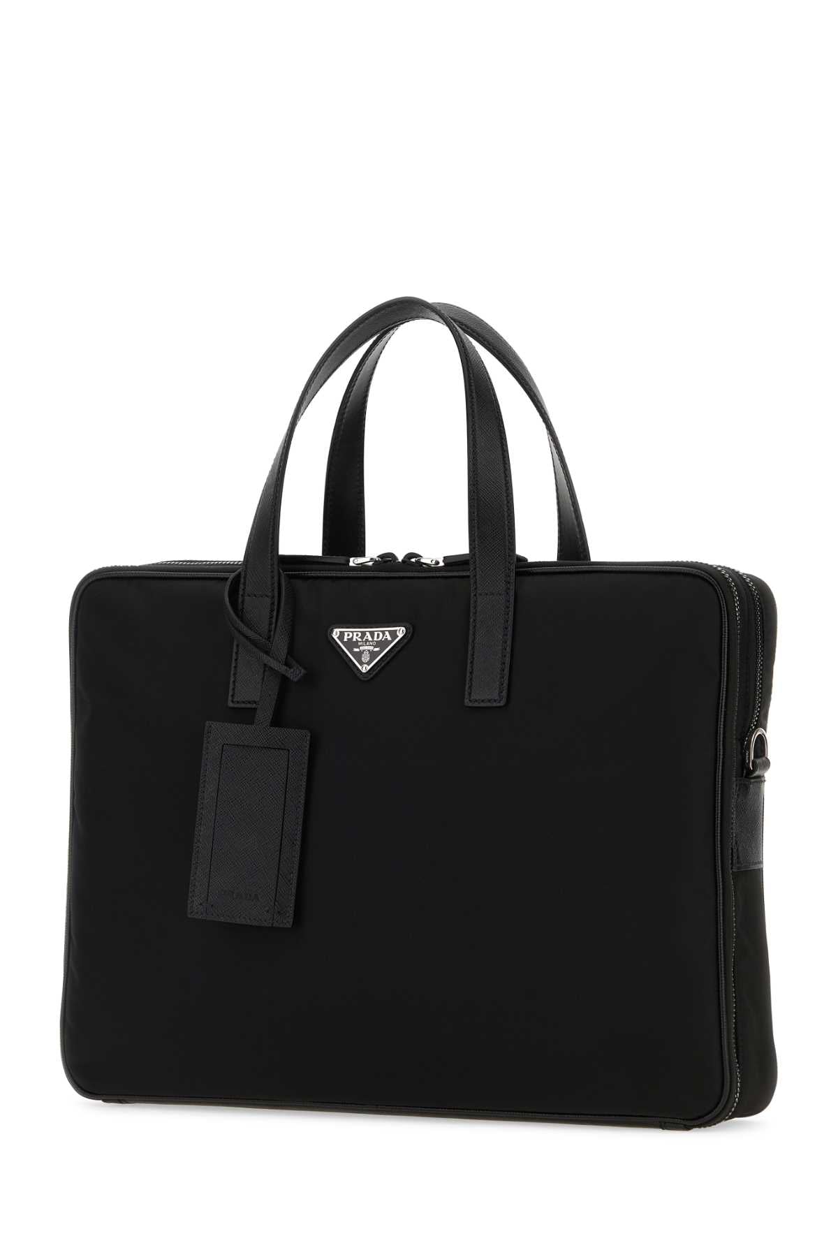 Prada Men Black Nylon Brief Case PRADA