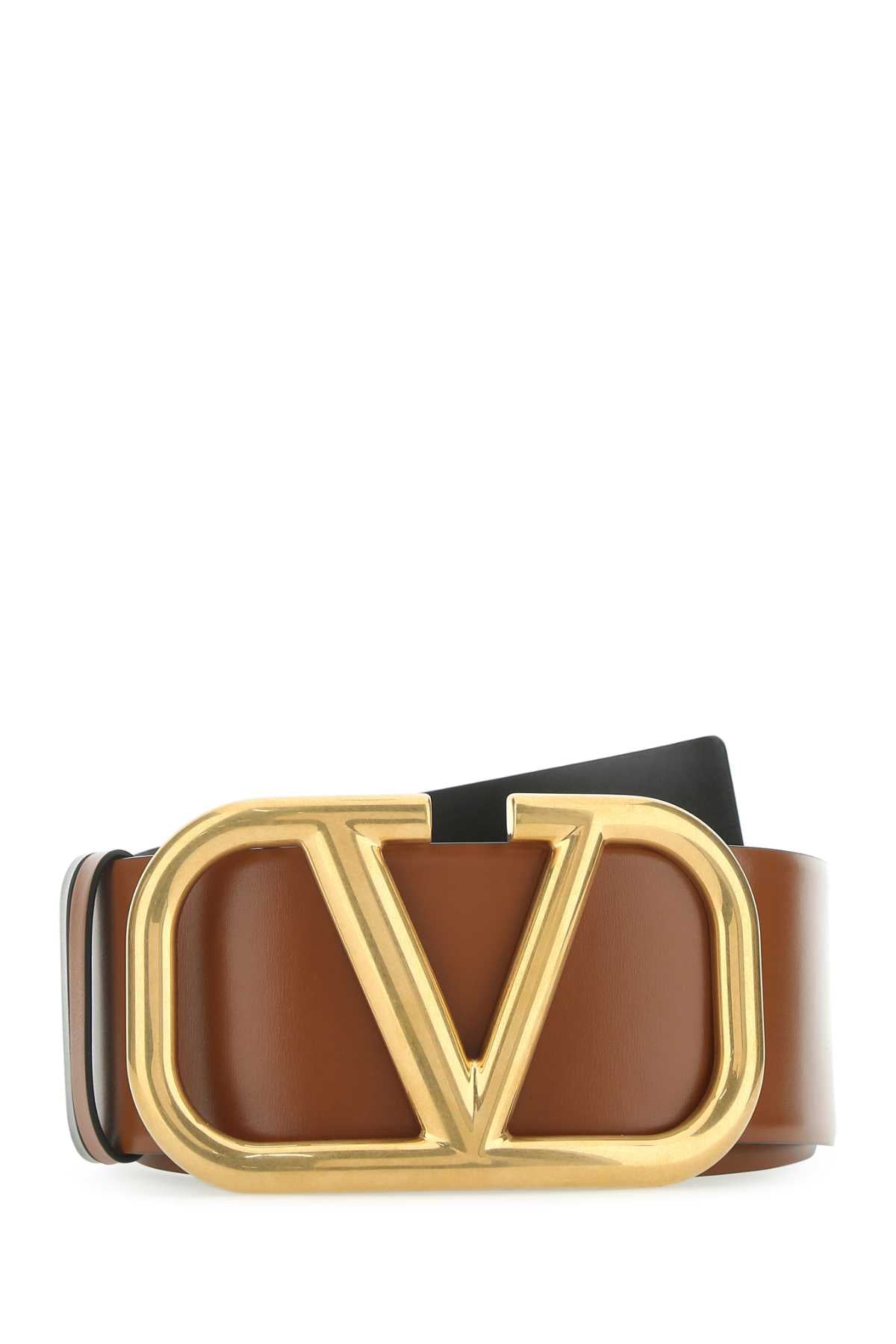 Valentino Garavani Women Brown Leather Vlogo Signature Reversible Belt VALENTINO GARAVANI