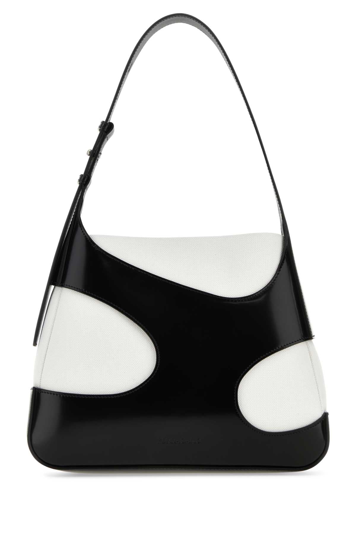 Salvatore Ferragamo Women Two-Tone Leather And Canvas Cut Out L Shoulder Bag FERRAGAMO