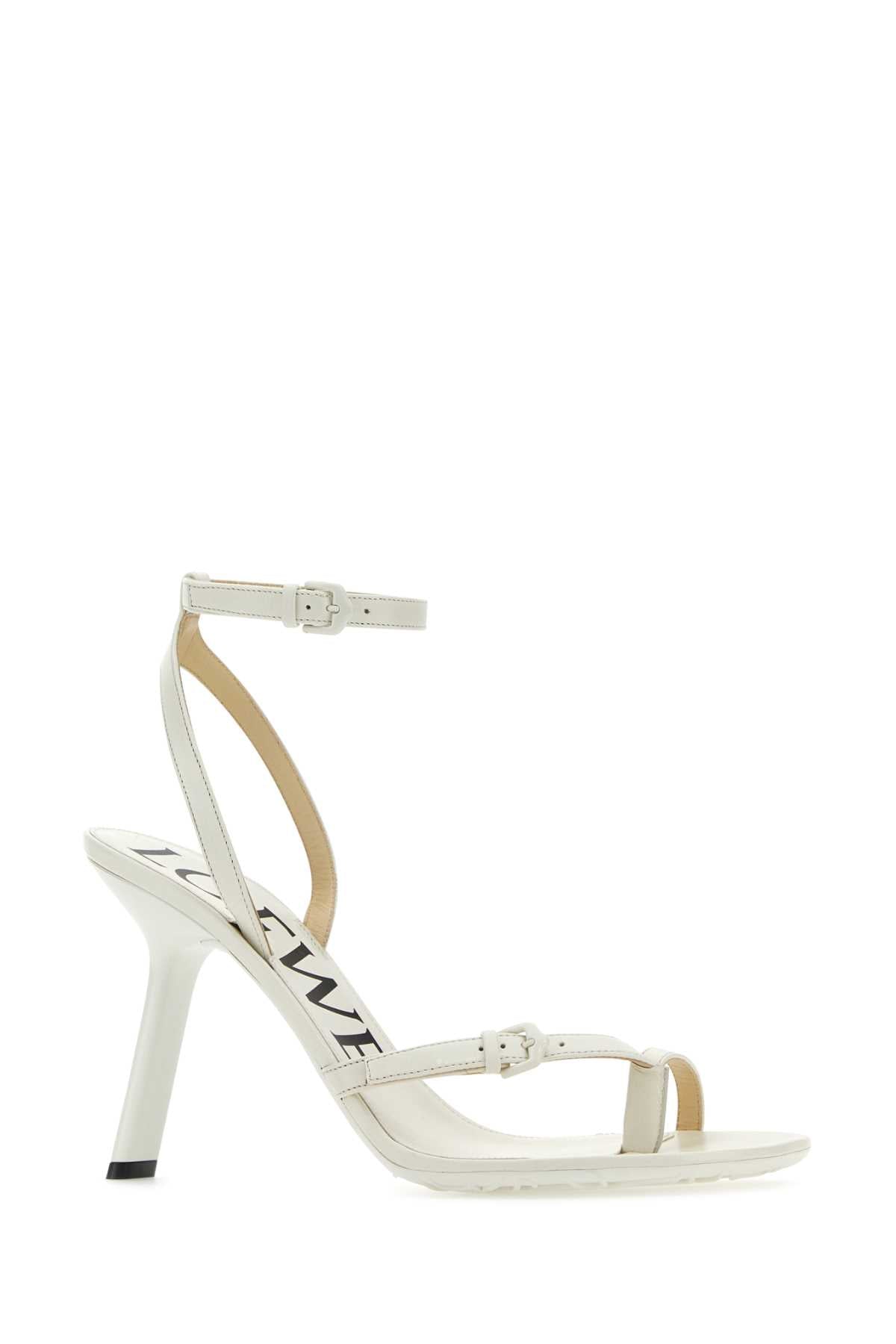 Loewe Paula's Ibiza Women White Leather Paula S Ibiza Petal Sandals LOEWE
