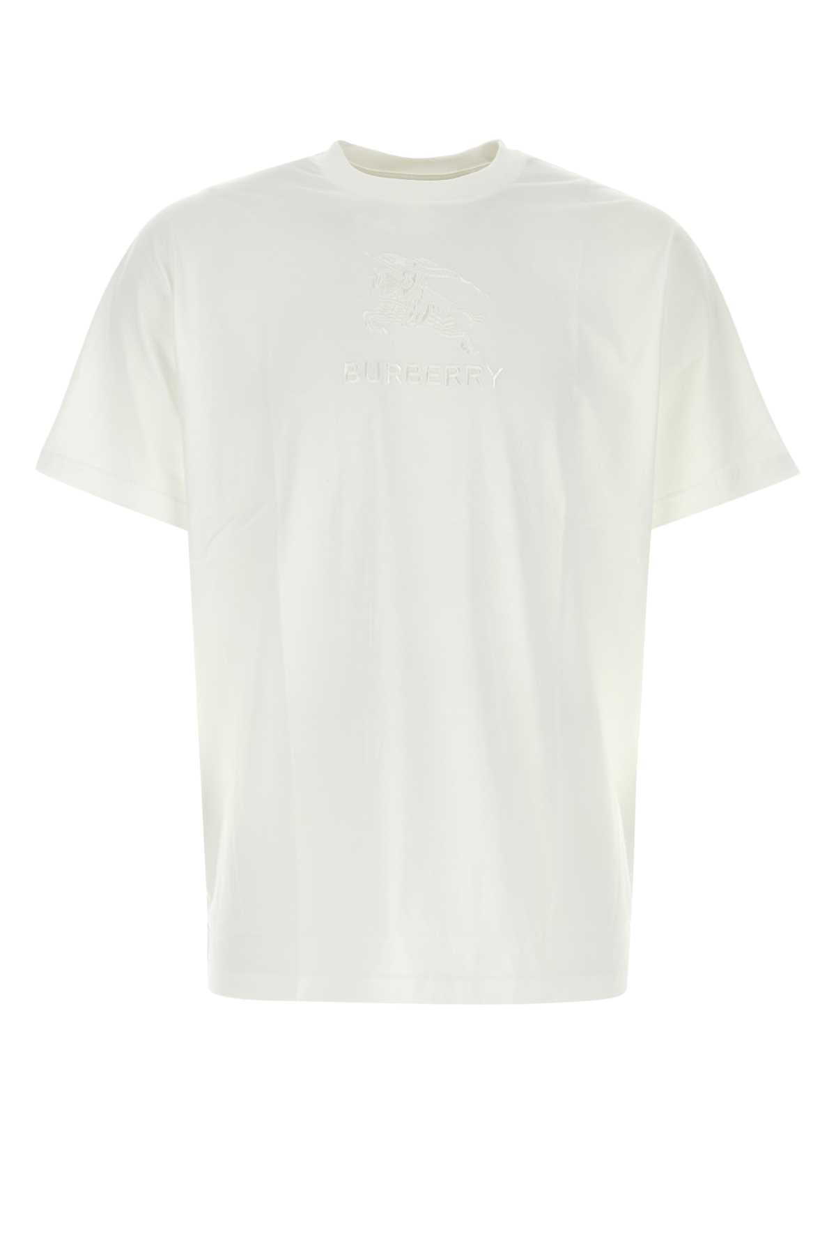 Burberry Men White Cotton T-Shirt BURBERRY