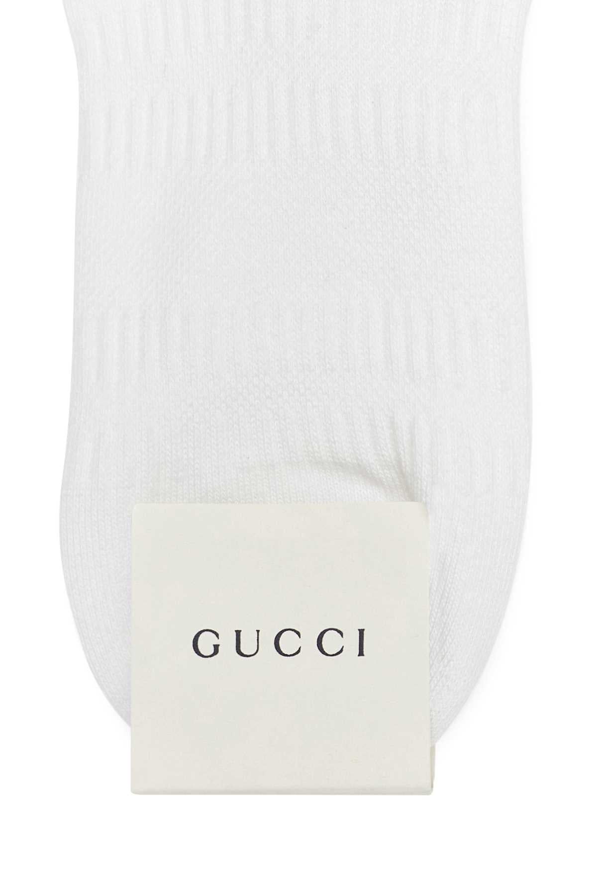 Gucci Women White Stretch Cotton Blend Socks GUCCI