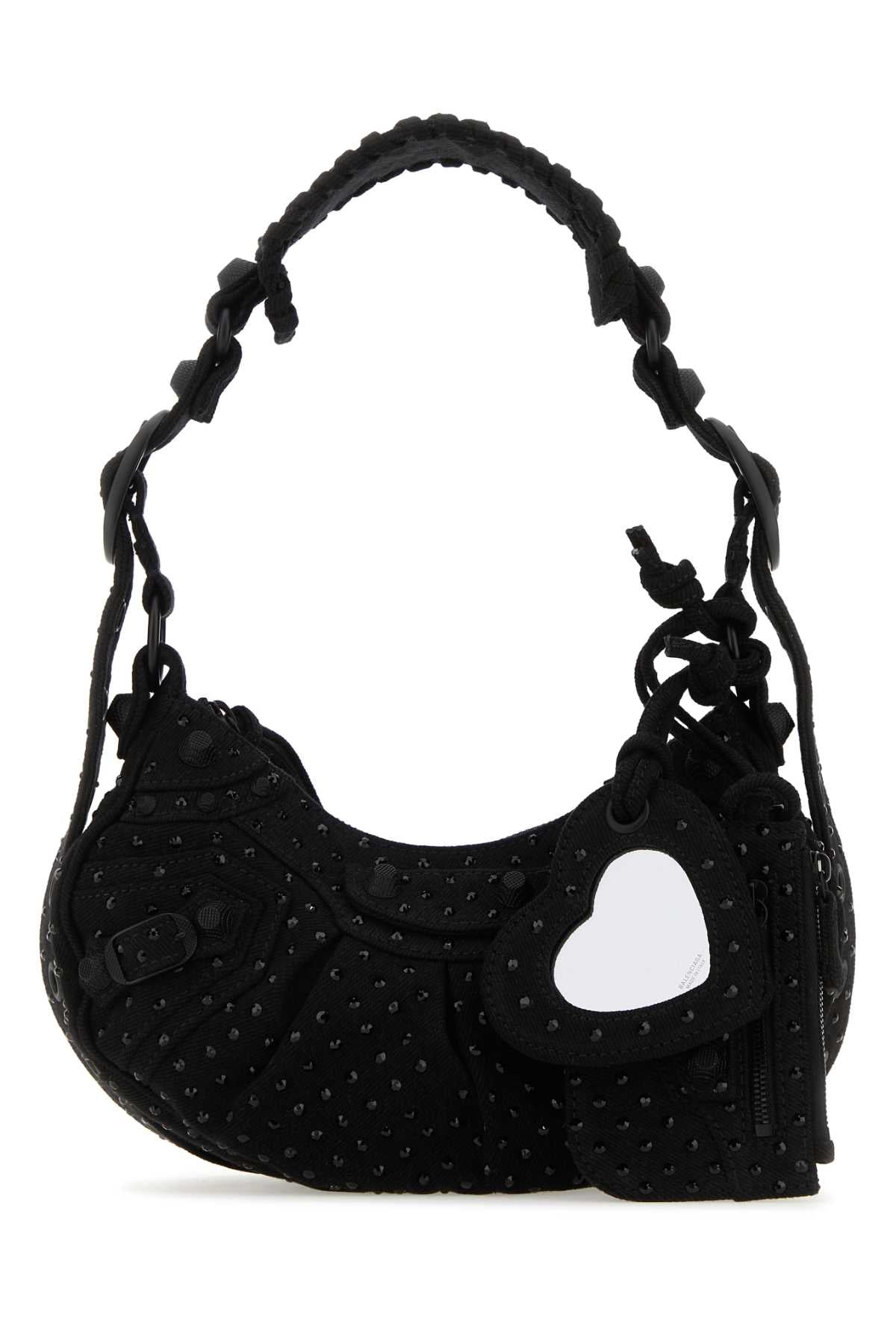 Balenciaga Women Embellished Denim Le Cagole Xs Shoulder Bag BALENCIAGA