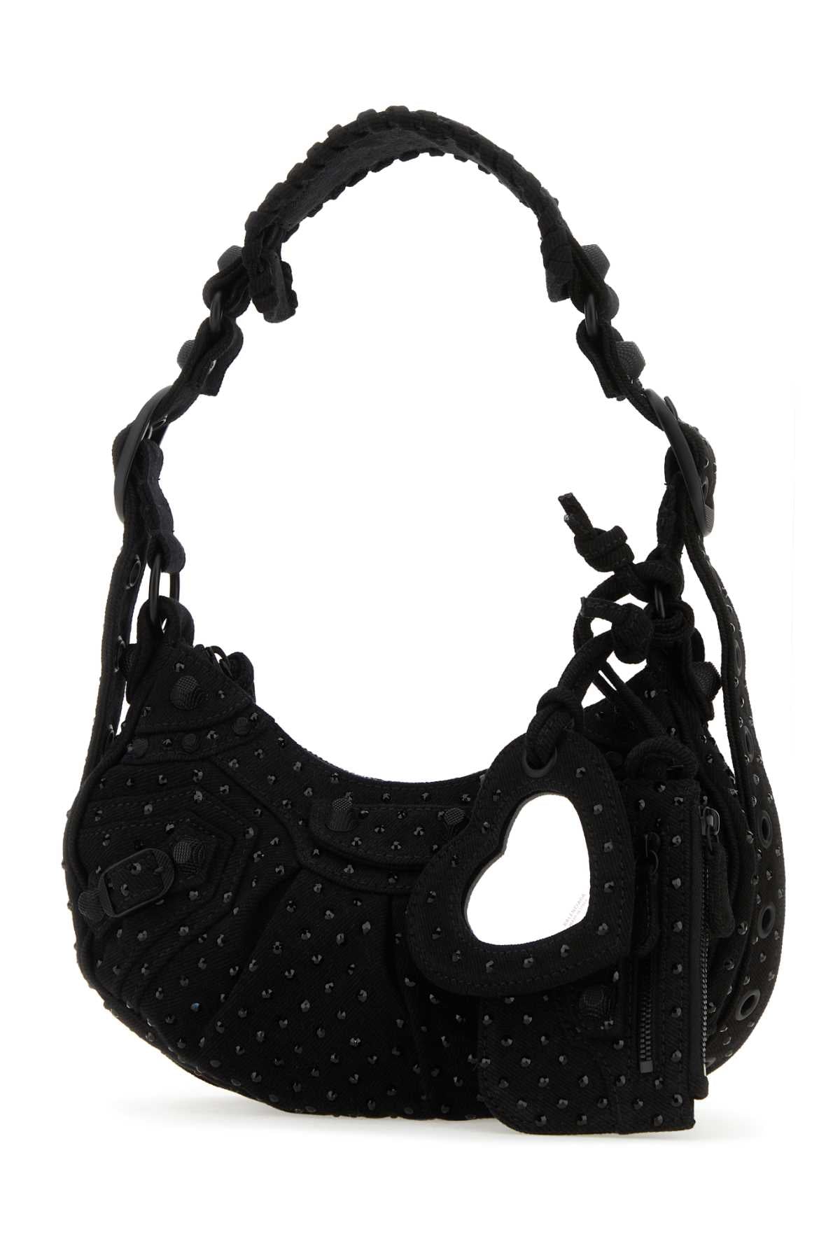 Balenciaga Women Embellished Denim Le Cagole Xs Shoulder Bag BALENCIAGA