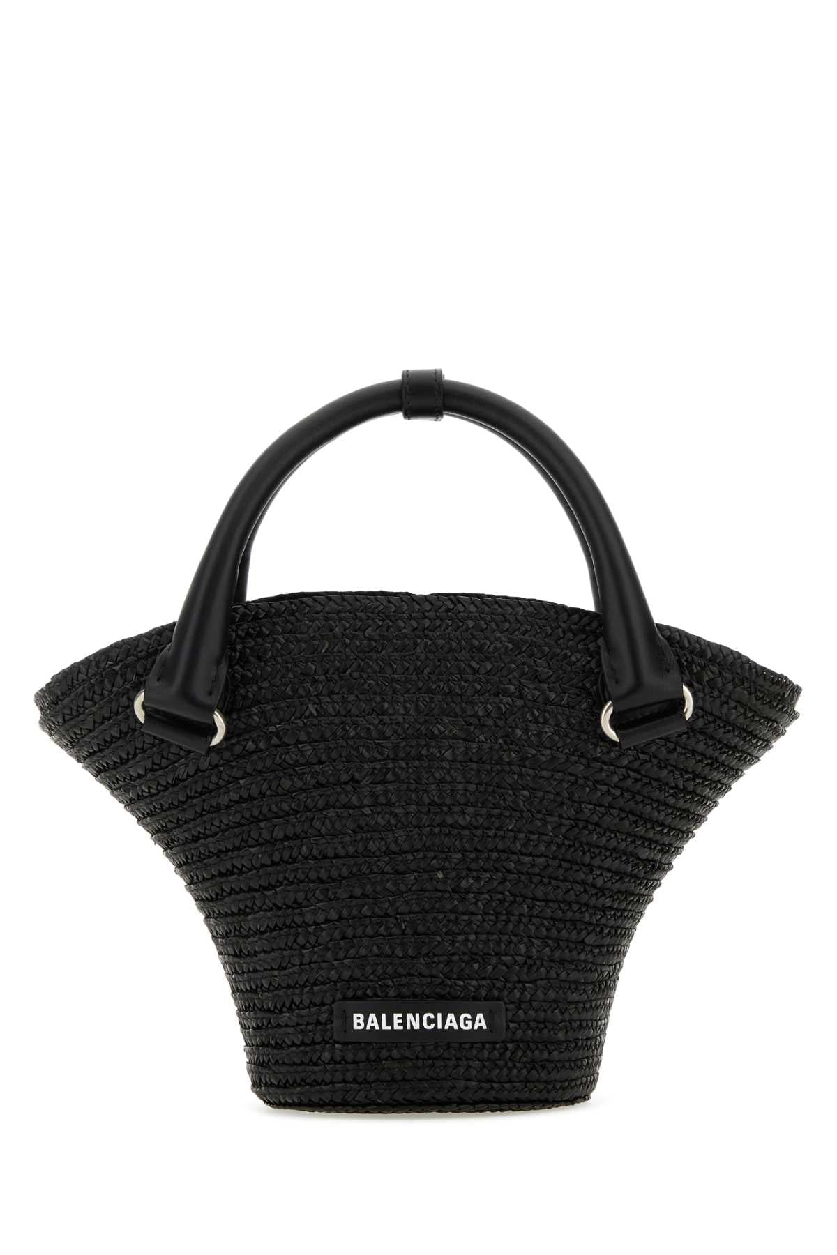 Balenciaga Women Black Straw Mini Beach Handbag BALENCIAGA