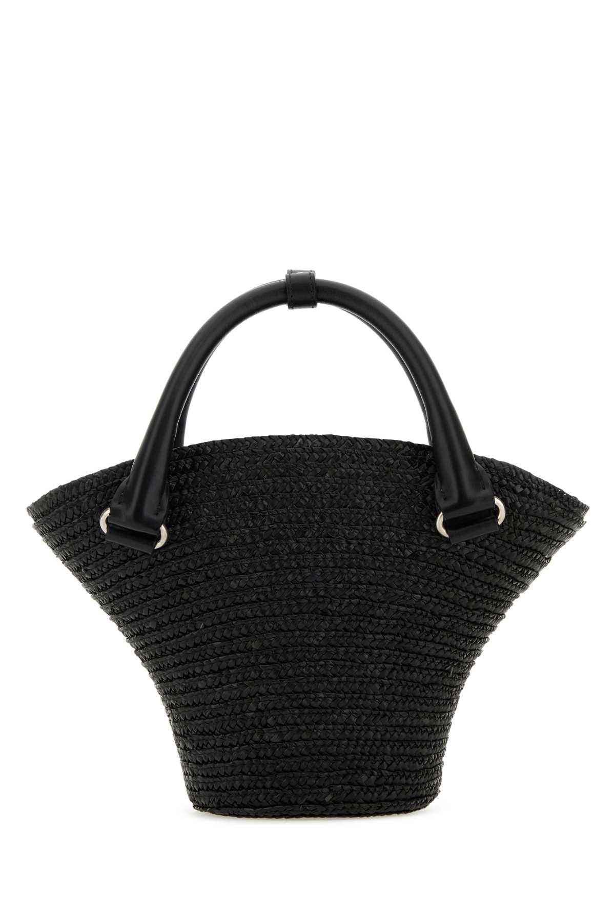 Balenciaga Women Black Straw Mini Beach Handbag BALENCIAGA