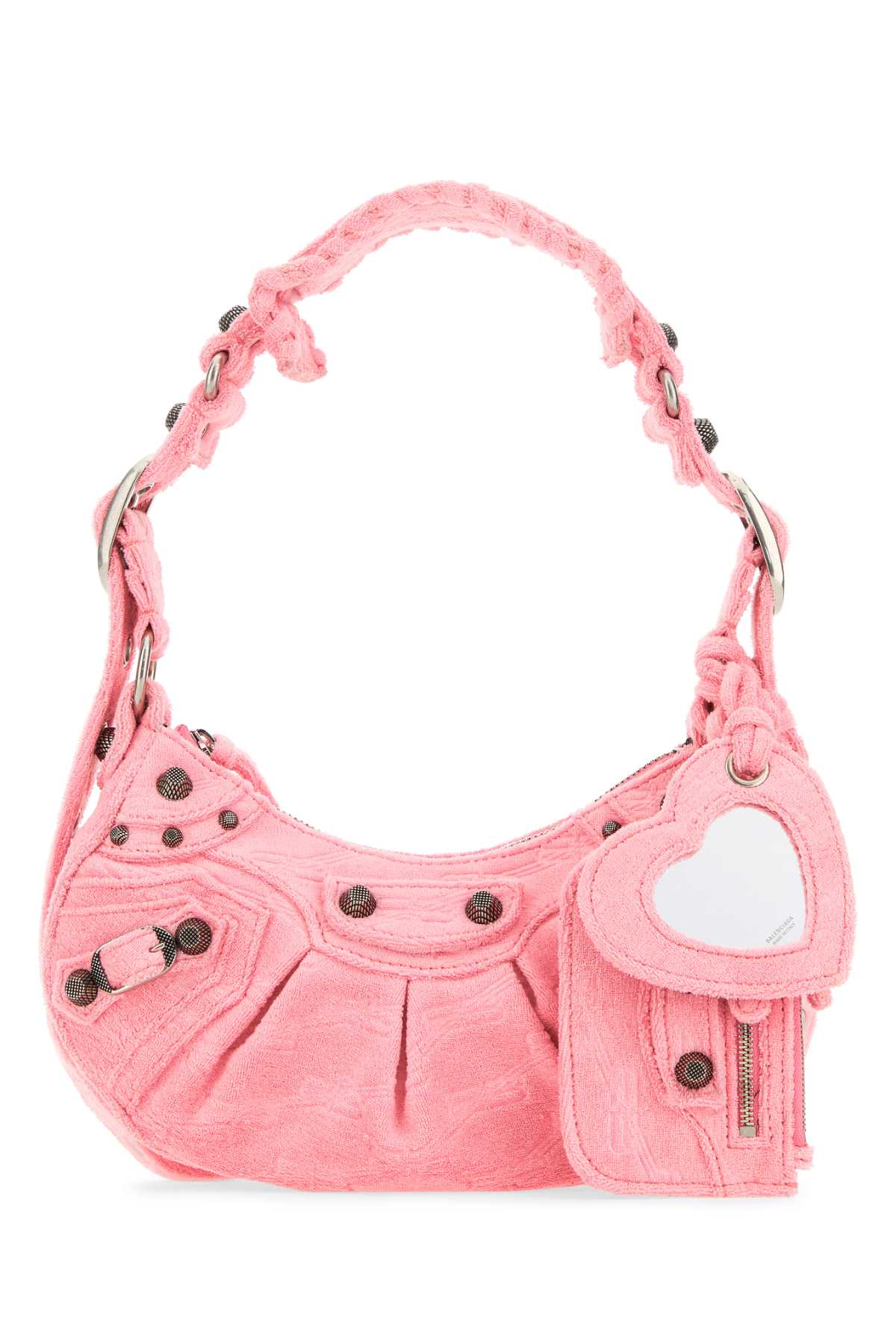 Balenciaga Women Pink Terry Fabric Le Cagole Xs Shoulder Bag BALENCIAGA