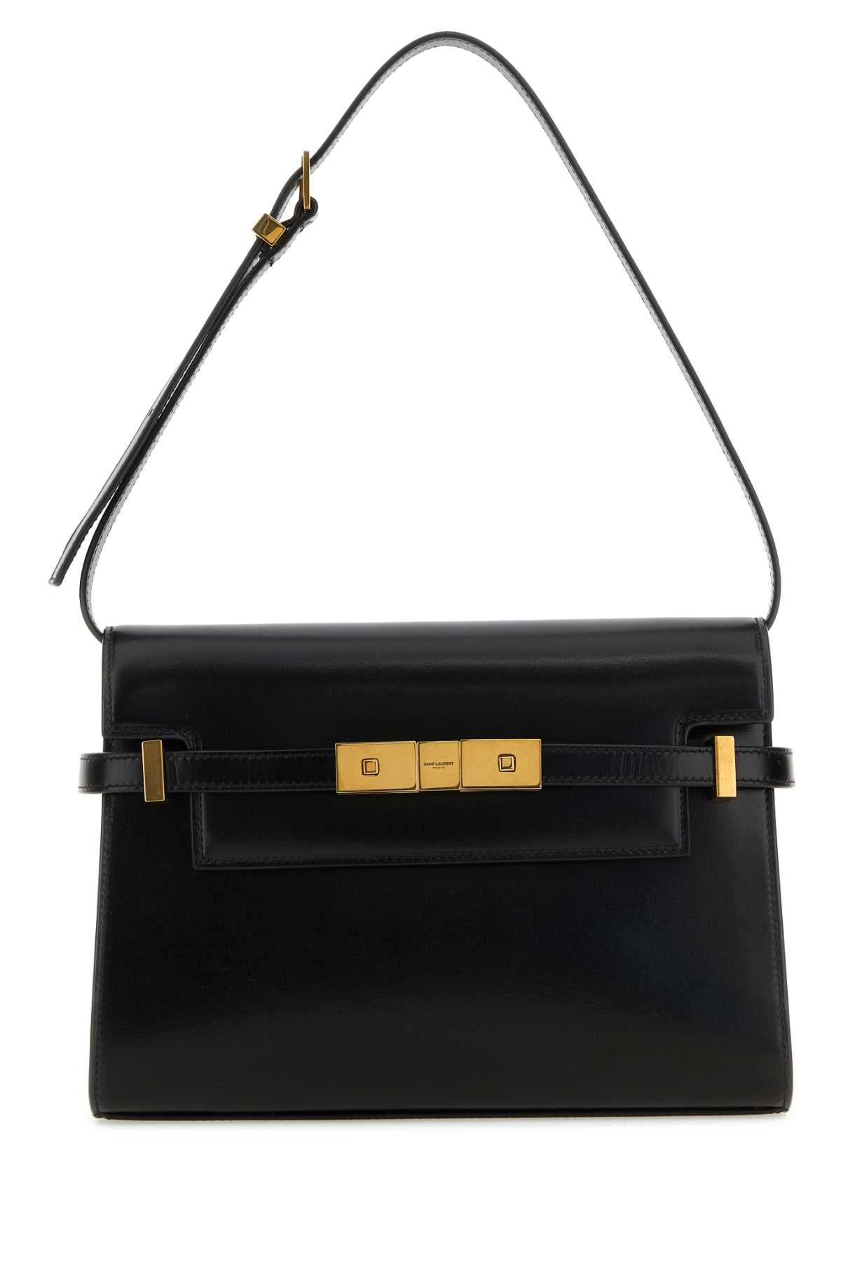 Saint Laurent Women Black Leather Manhattan Clutch SAINT LAURENT