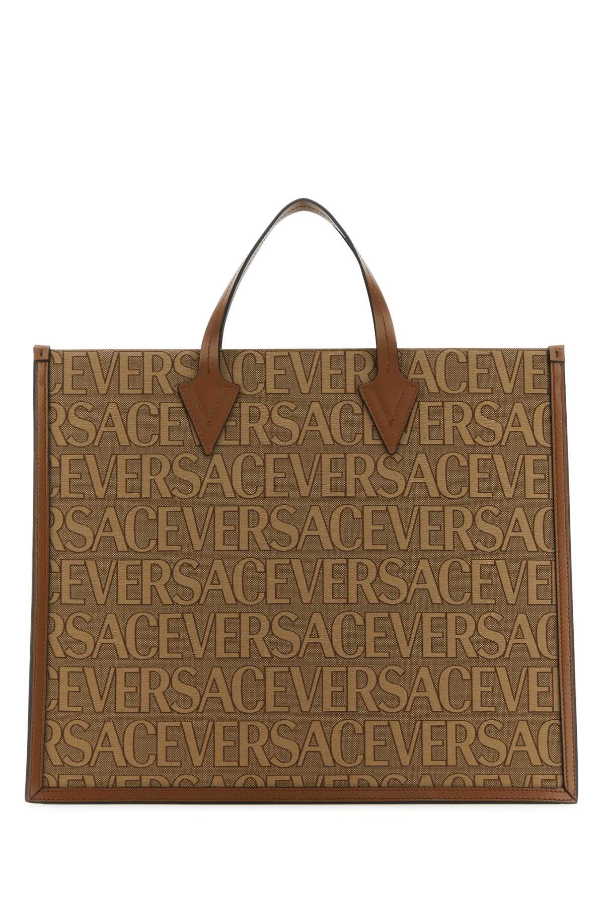 Versace Men Embroidered Canvas Versace Allover Shopping Bag VERSACE