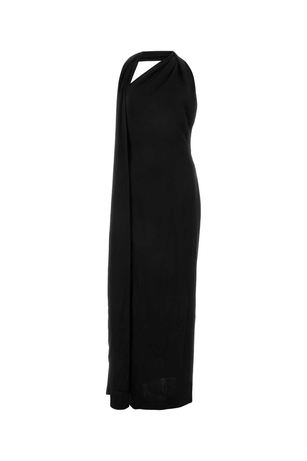 Loewe Women Black Satin Long Dress LOEWE