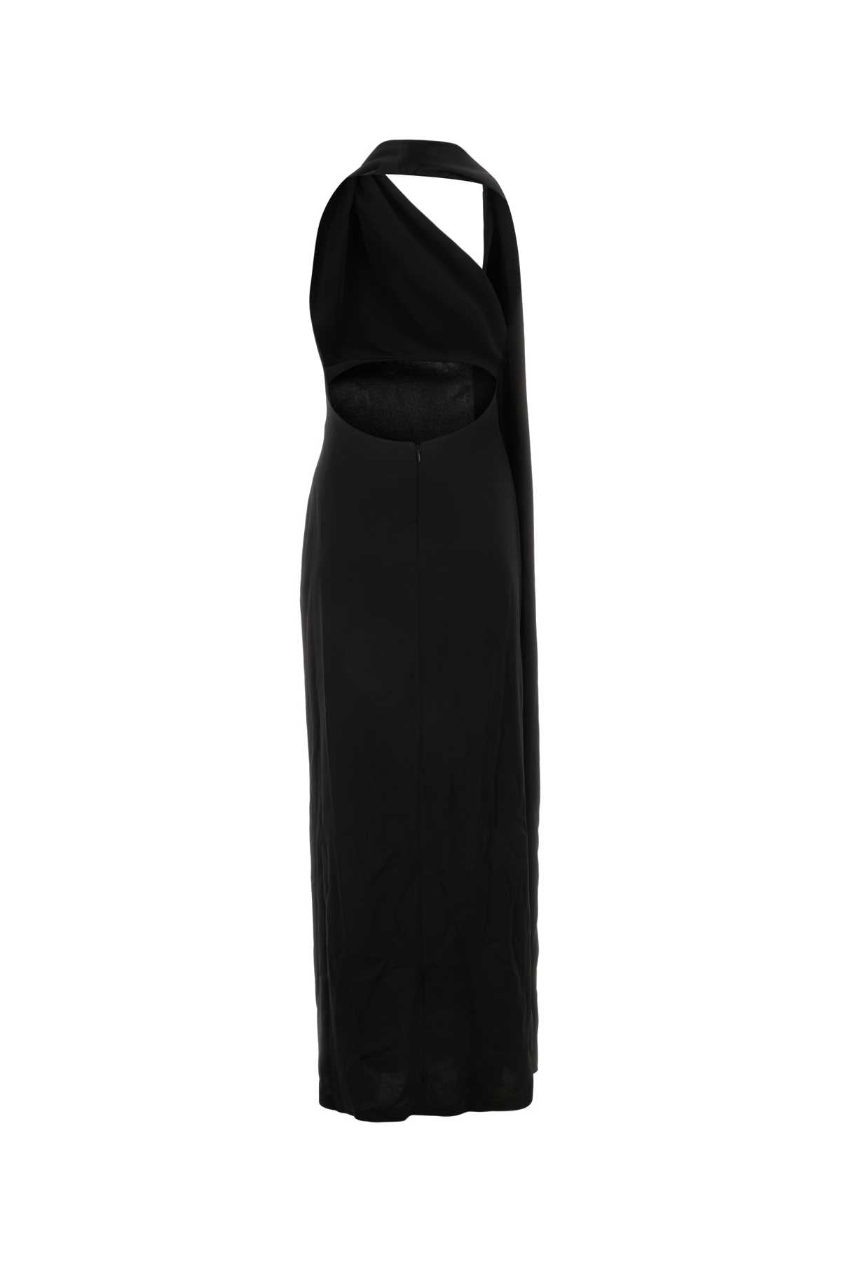 Loewe Women Black Satin Long Dress LOEWE