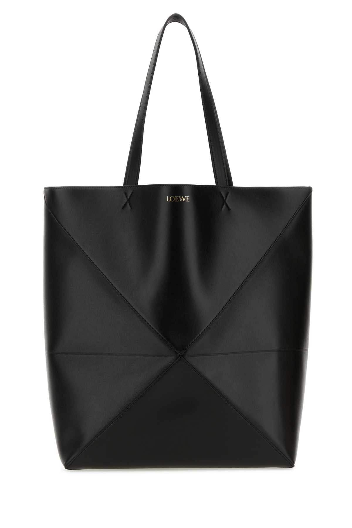 Loewe Men Black Leather Large Puzzle Fold Shopping Bag LOEWE