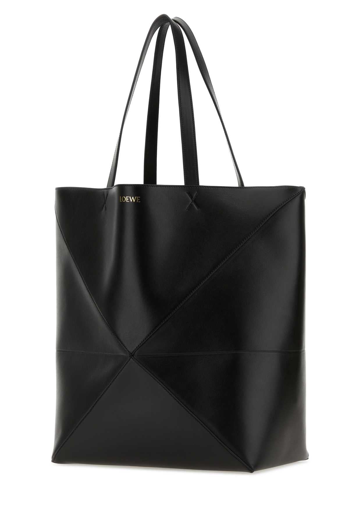 Loewe Men Black Leather Large Puzzle Fold Shopping Bag LOEWE