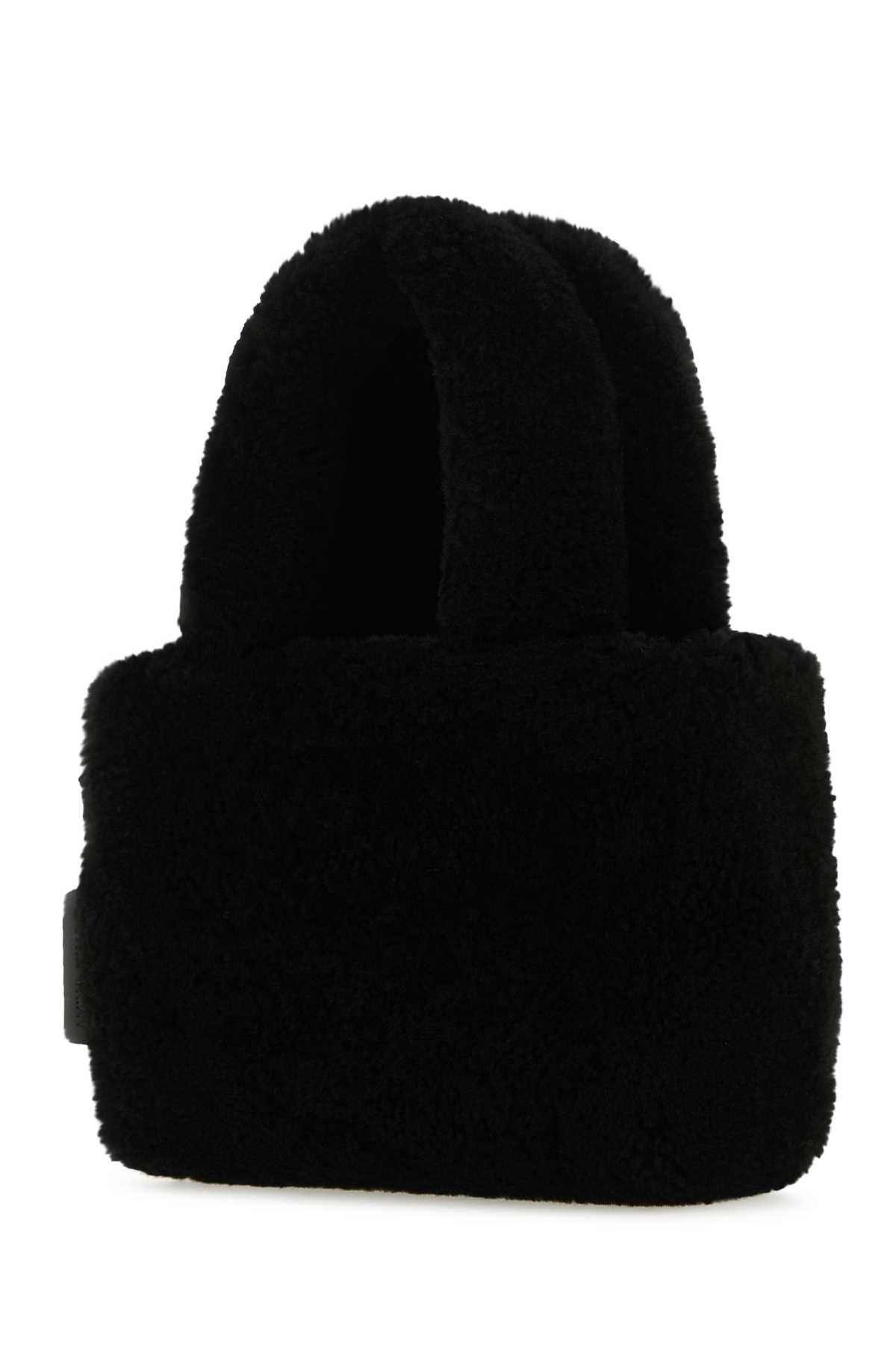 Amina Muaddi Women Black Shearling Amini Giuly Handbag AMINA MUADDI