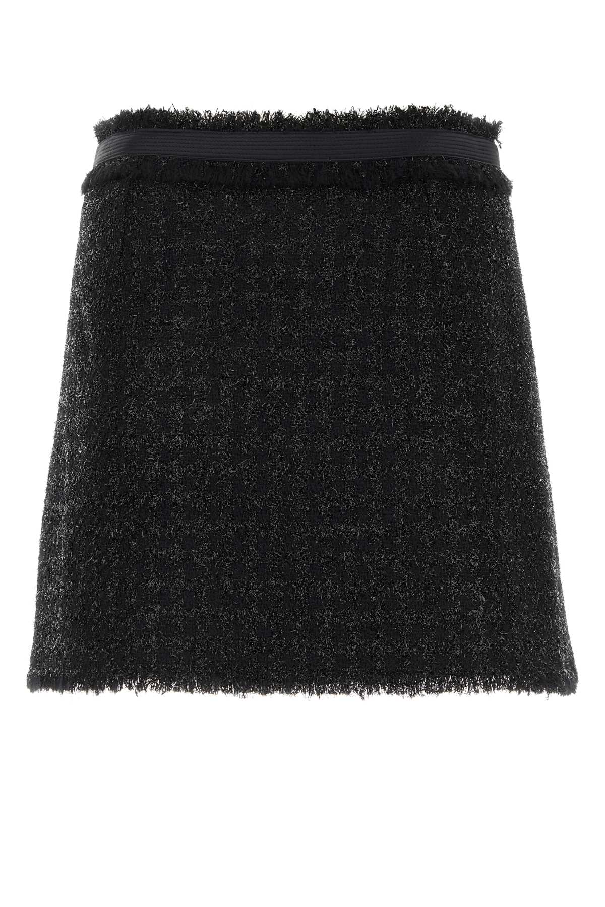Versace Women Black Tweed Mini Skirt VERSACE